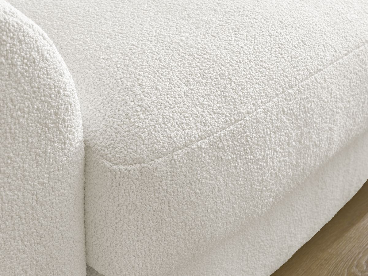 Bobochic Leonore Sofa 3-Sitzer Bouclé-Stoff Weiß