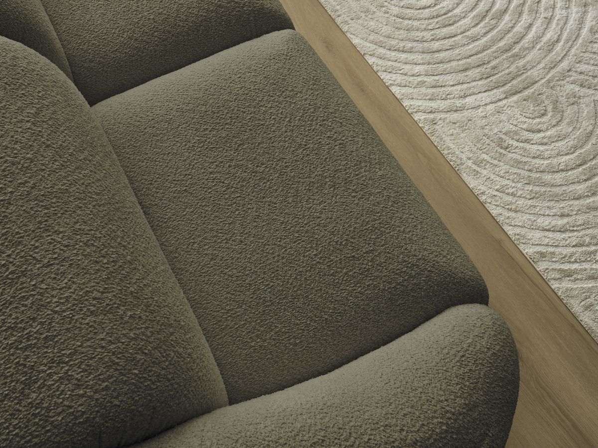 Bobochic Tina Sofa 3-Sitzer Bouclé-Stoff Grün