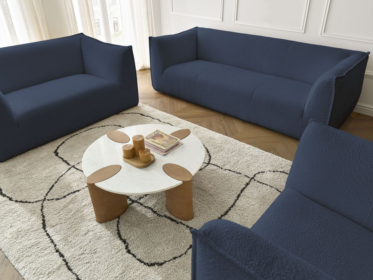 Bobochic Giorgia Sofa 5-Sitzer 534 × 100 cm Bouclé-Stoff Dunkelblau