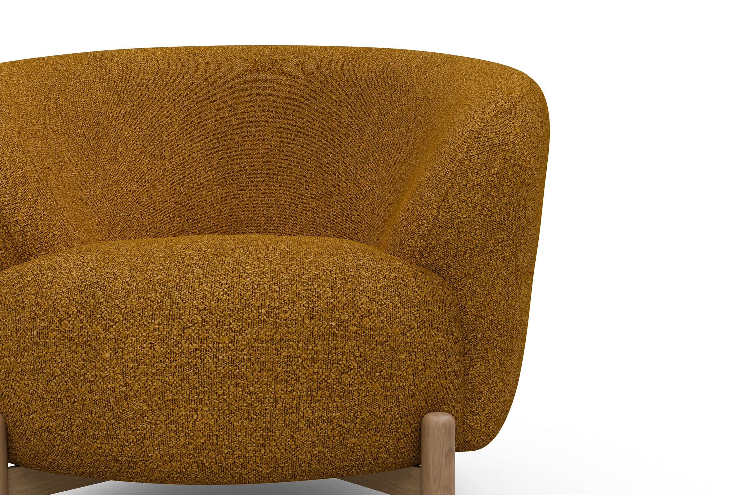Sessel Ronda Holzbeine Eiche Natur Boucle-Ochre