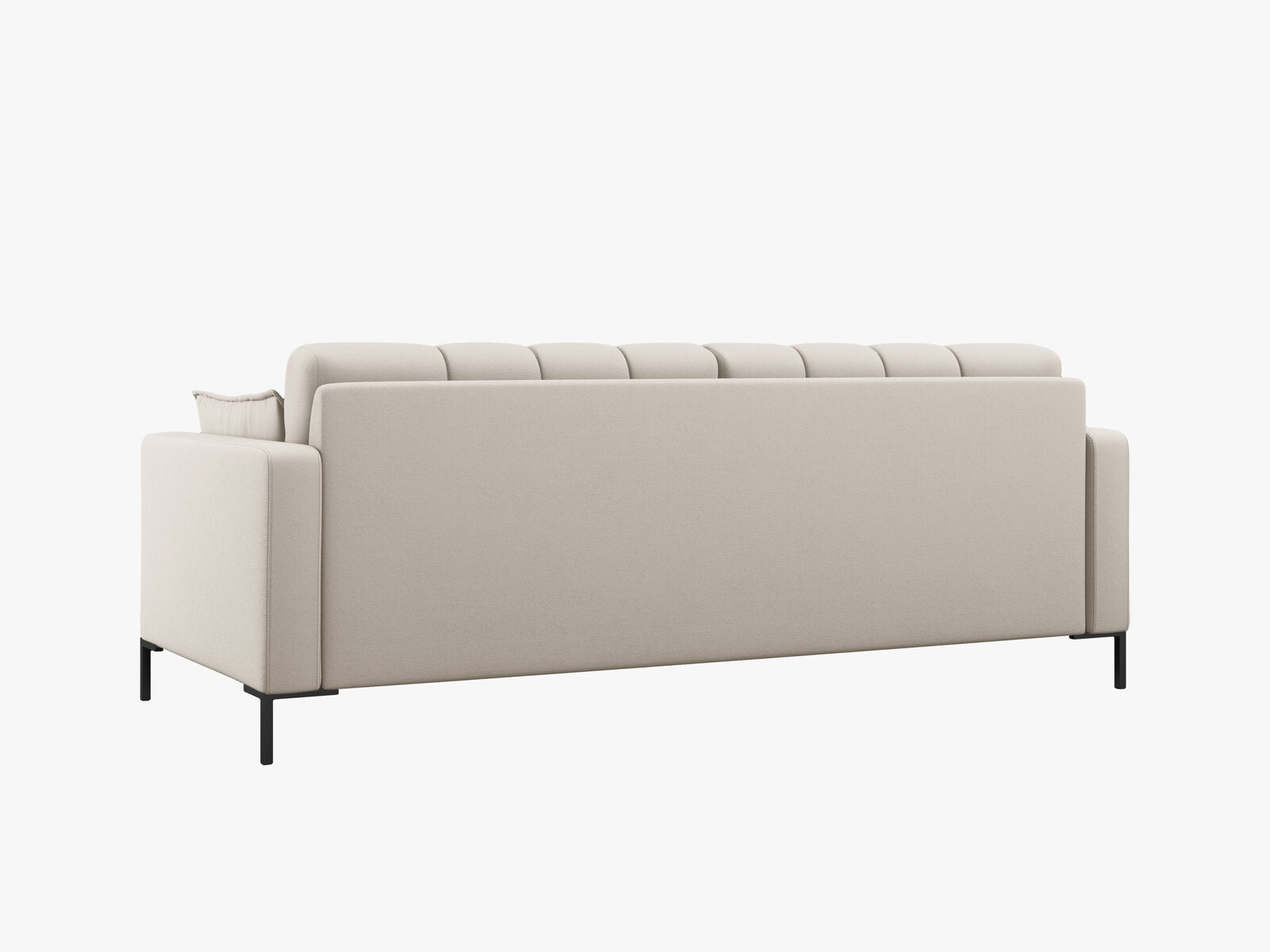 Micadoni Sofa Mamaia 4-Sitzer Strukturierter Stoff Neve Beige schwarze Beine