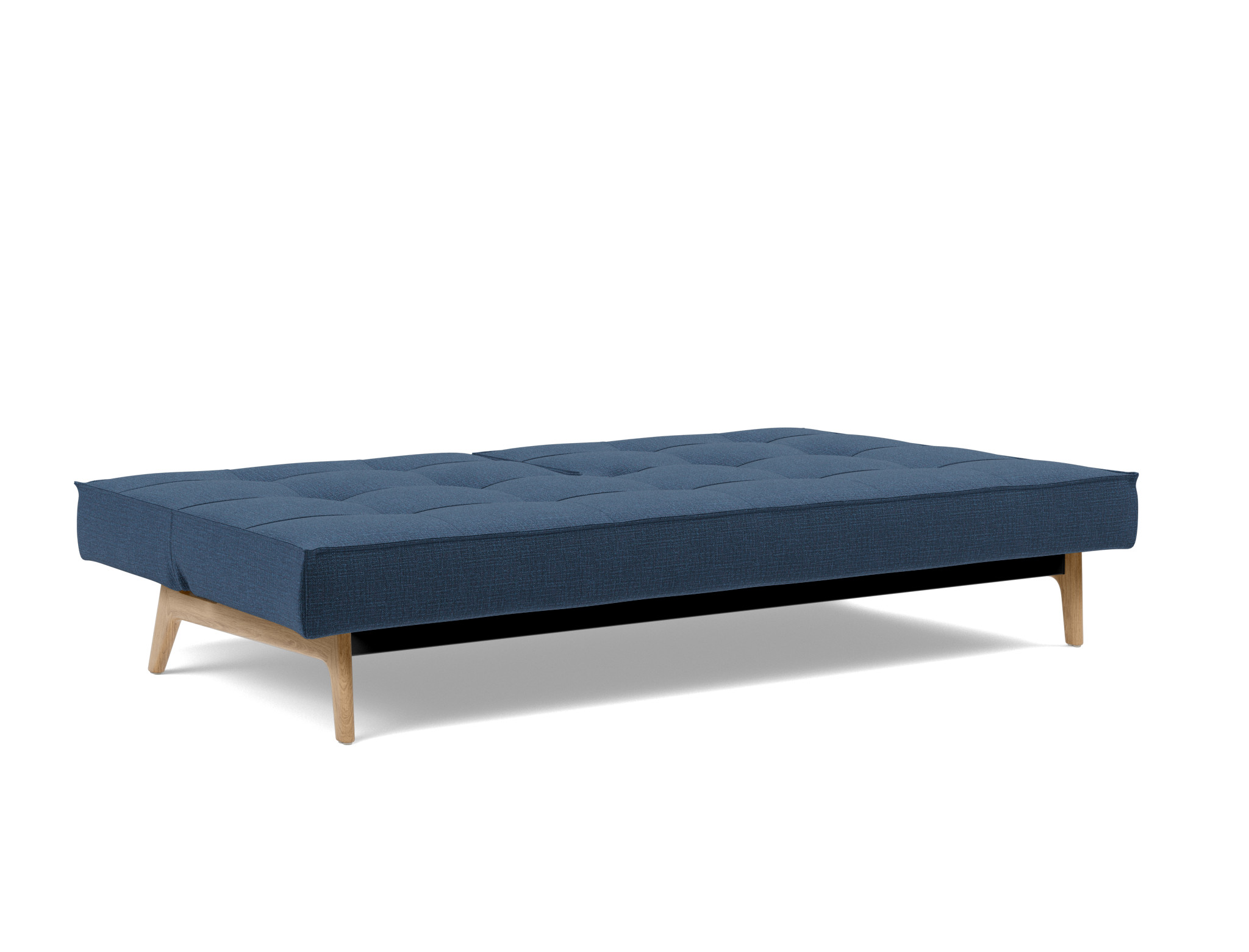 Schlafsofa Splitback Chenille Esina 414-Indigo-Blue Beine Eiche