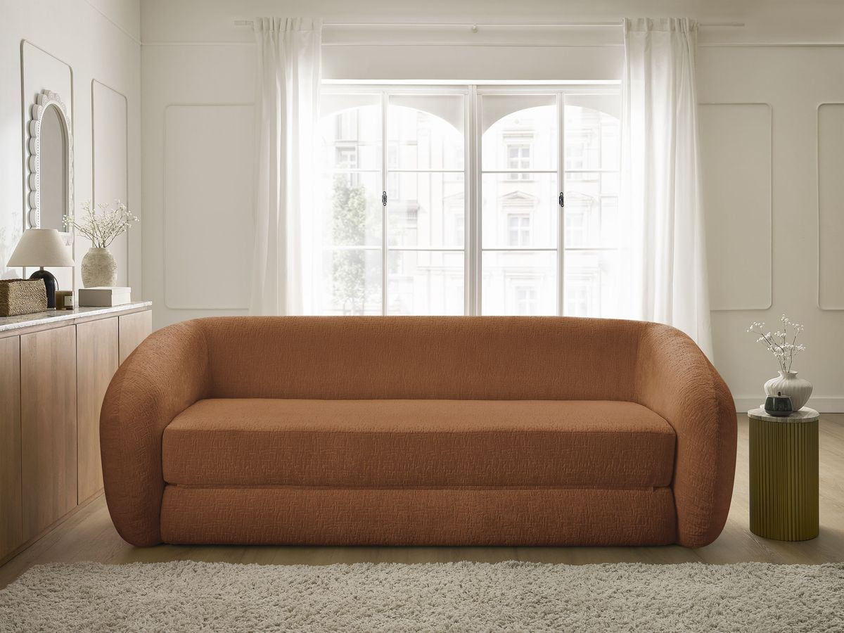 Bobochic Neyo Schlafsofa 3-Sitzer Strukturstoff Orange