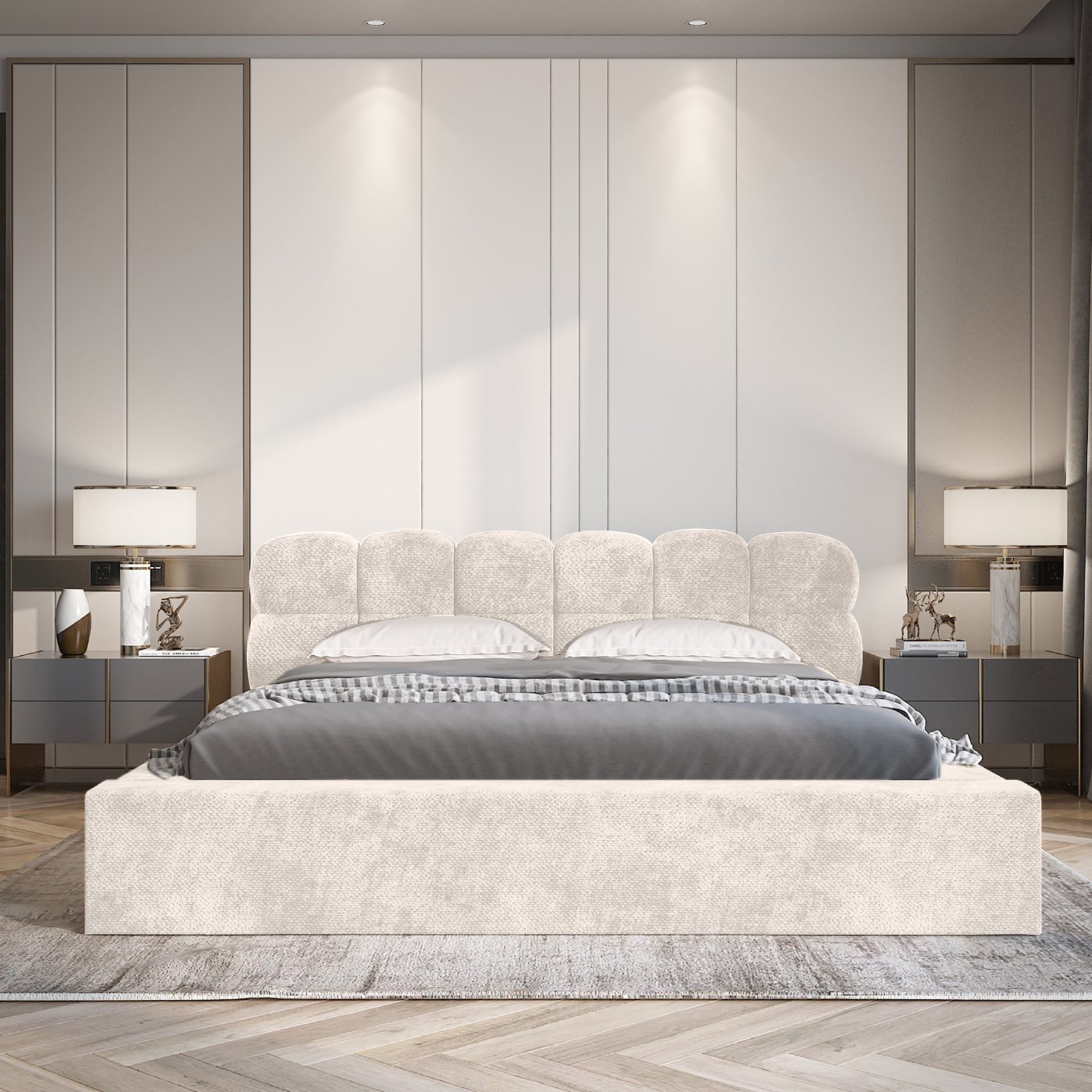 Polsterbett Vento-New Chenille 160x200 mit Holzrahmen Tender Way 01