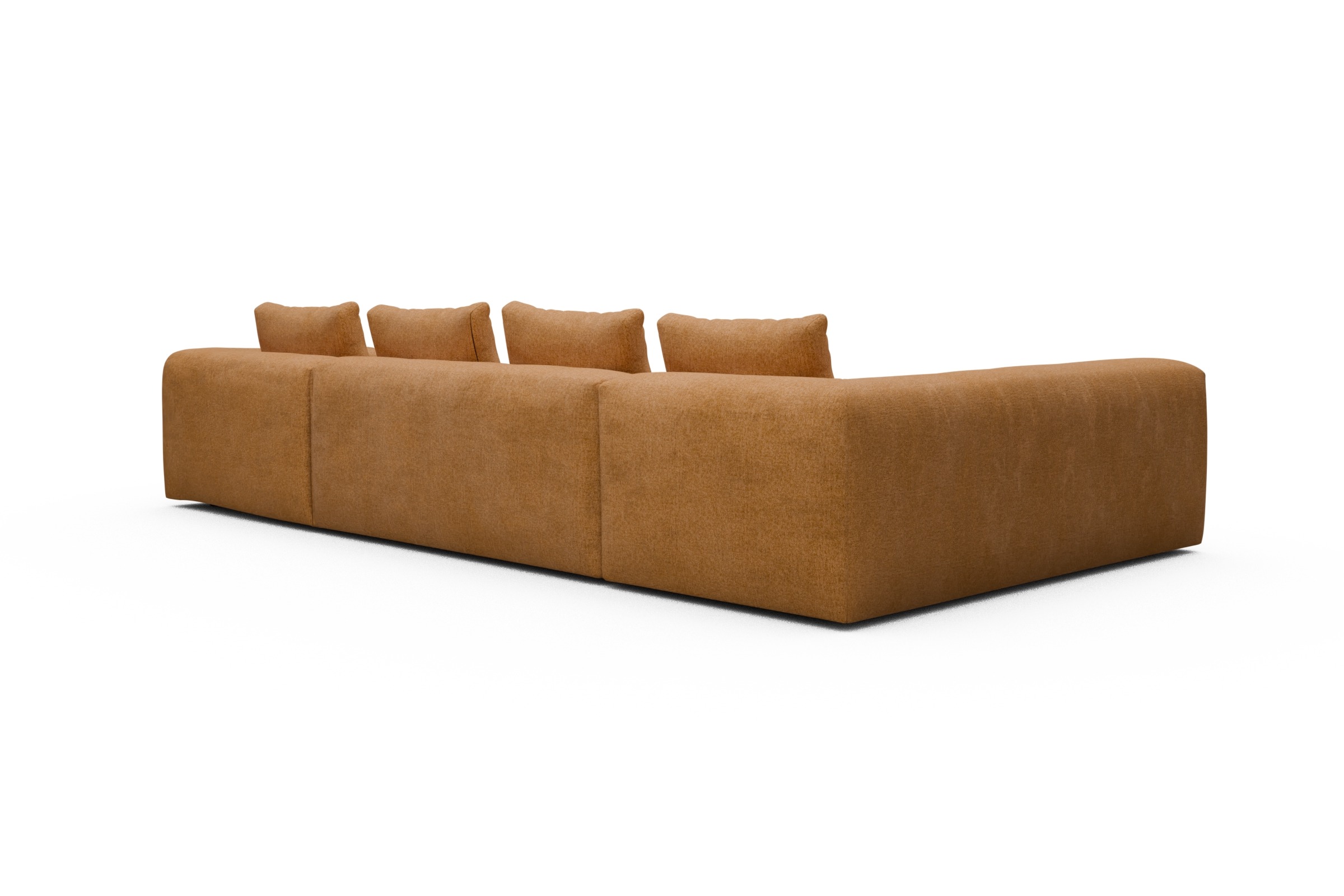 Wohnlandschaft Fred Chaiselongue rechts mit 2-Sitzer und lange Armlehne links Casone-Warm-Yellow