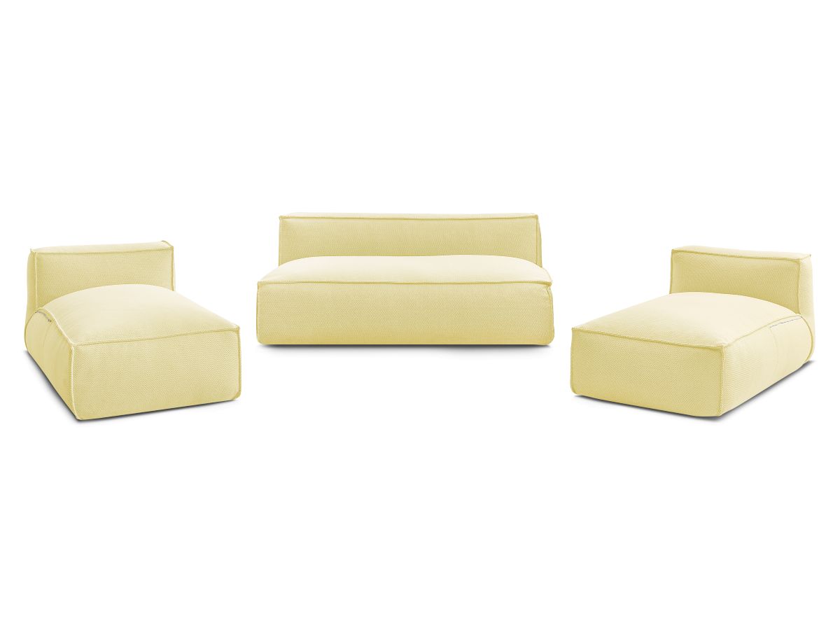 Bobochic Biarritz Gartensofa 4-Sitzer Melange-Stoff Gelb