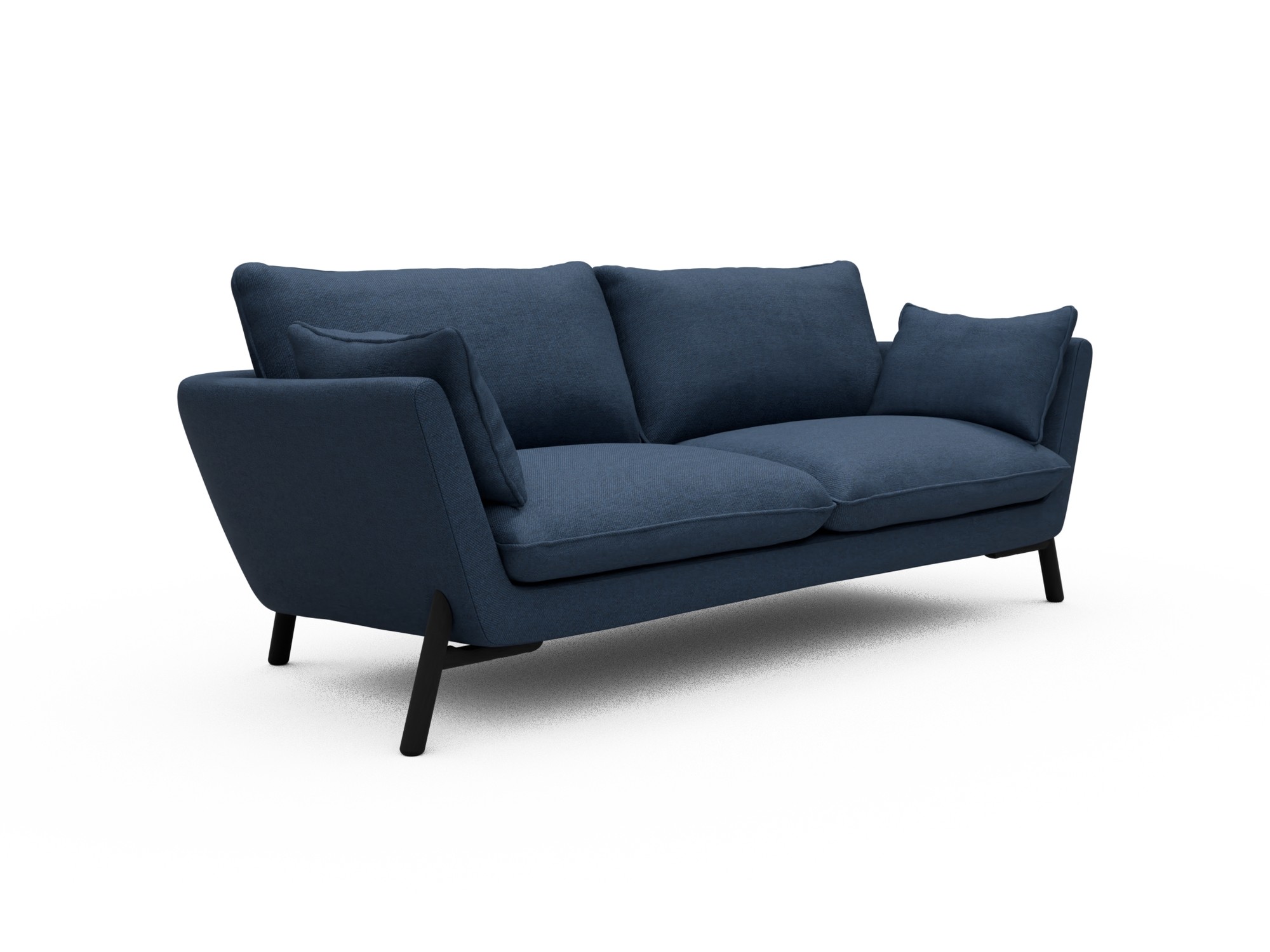 Skandi Home Sofa Emil 3-Sitzer Beinfarbe Eiche Schwarz Weda-Blue moebelfaktor