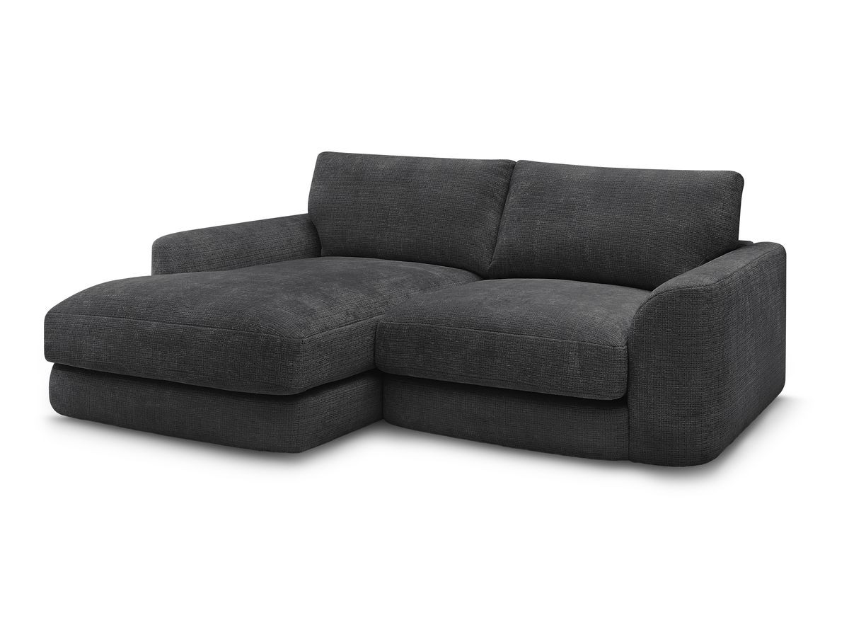 Bobochic Leonore Ecksofa Strukturstoff Schwarz Ecke links