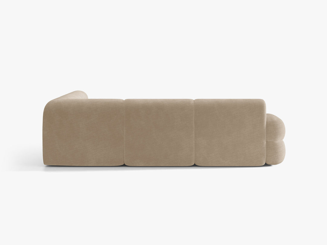 Micadoni Neo Modulares Ecksofa 7-Sitzer Chenille Golden Dunkelbeige