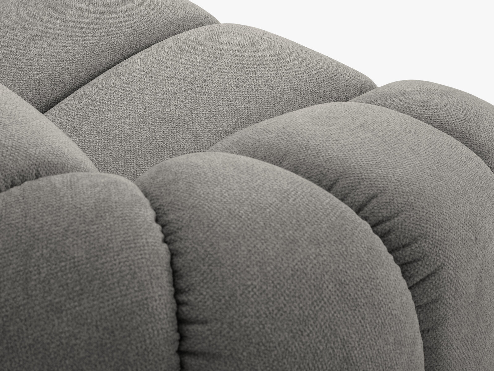 Micadoni Sofa Diana 4-Sitzer Strukturierter Samtstoff Hellgrau