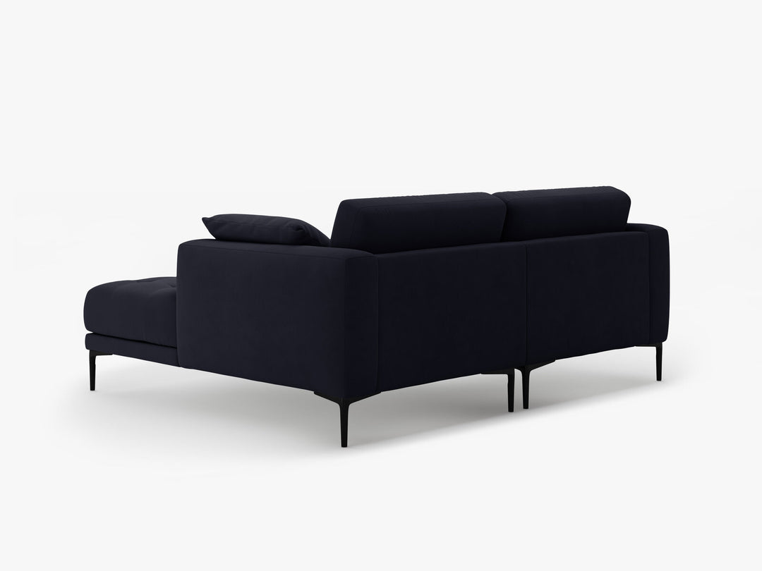 Micadoni Ecksofa Bemy 2-Sitzer Rechts Samt Königsblau