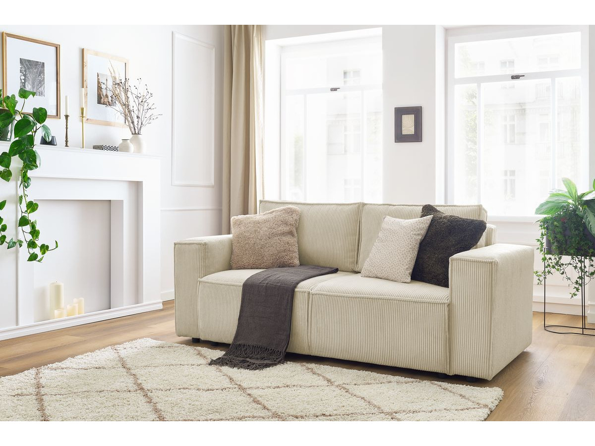 Bobochic Nihad Sofa 2-Sitzer Cordsamt Beige