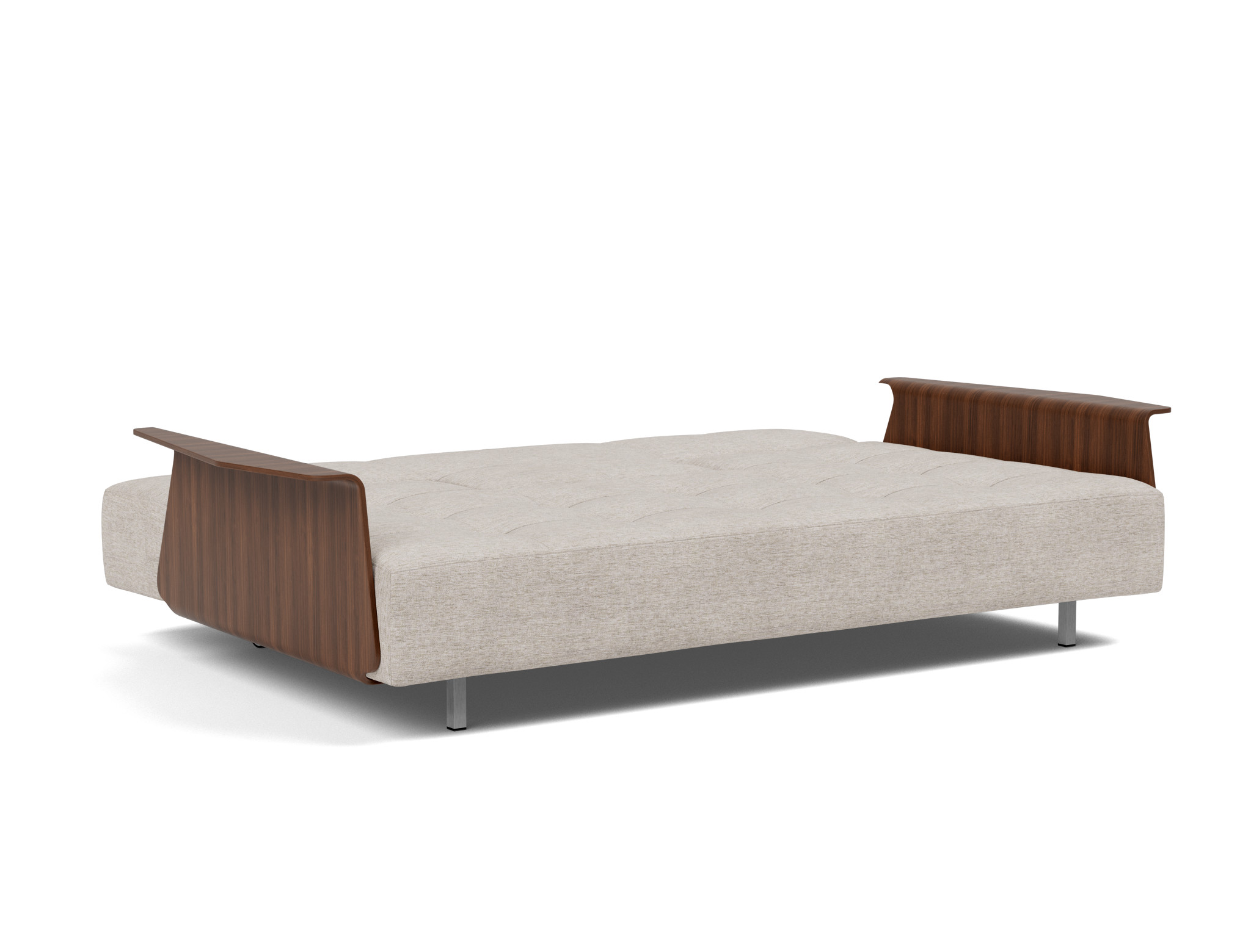 Schlafsofa Long Horn D.E.L. mit Armlehnen Chenille Yuveno 471-Sand