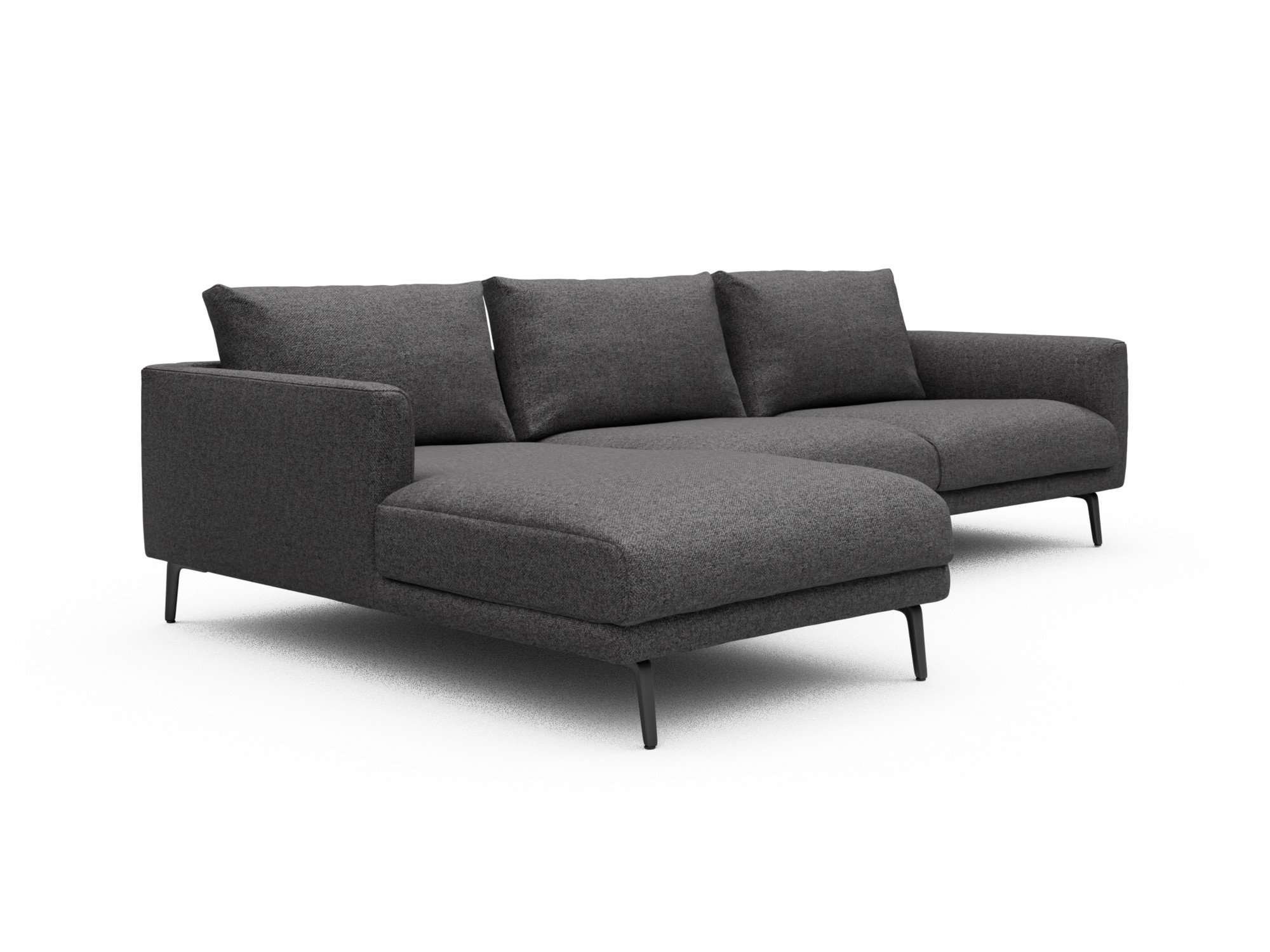 Skandi Home Ecksofa Karl Chaiselongue links mit 2,5-Sitzer Sama-Antracite moebelfaktor