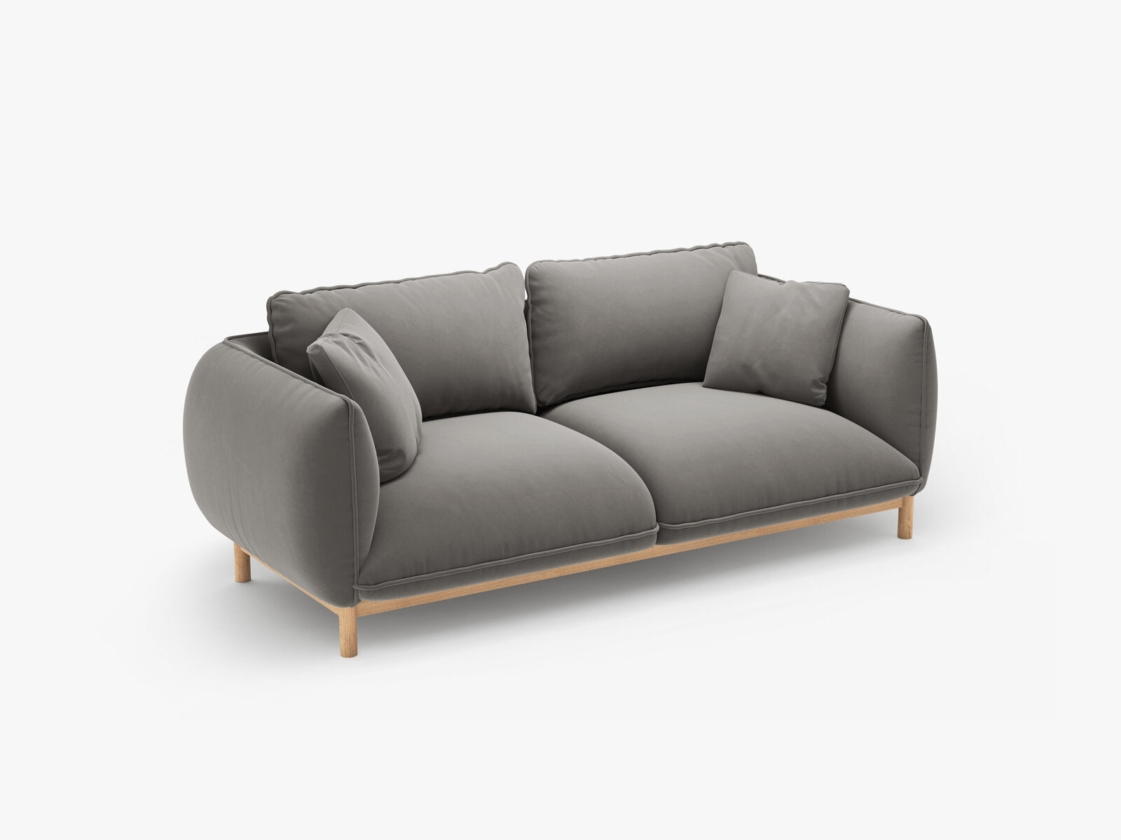 Micadoni Ada Sofa 2-Sitzer Samt Casino Grau