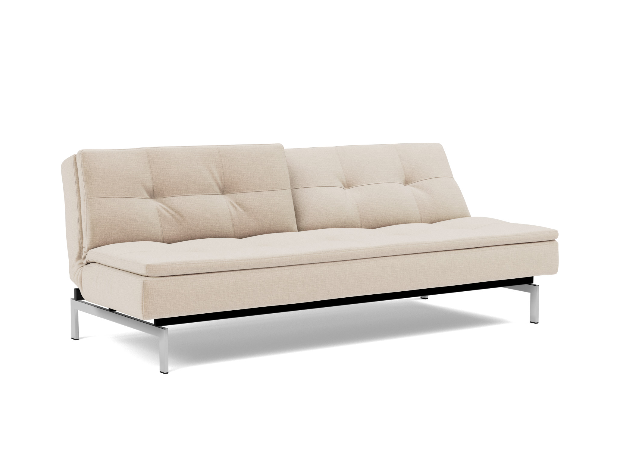 Schlafsofa Dublexo Chenille Esina 410-Almond-Beige Beine Chrom