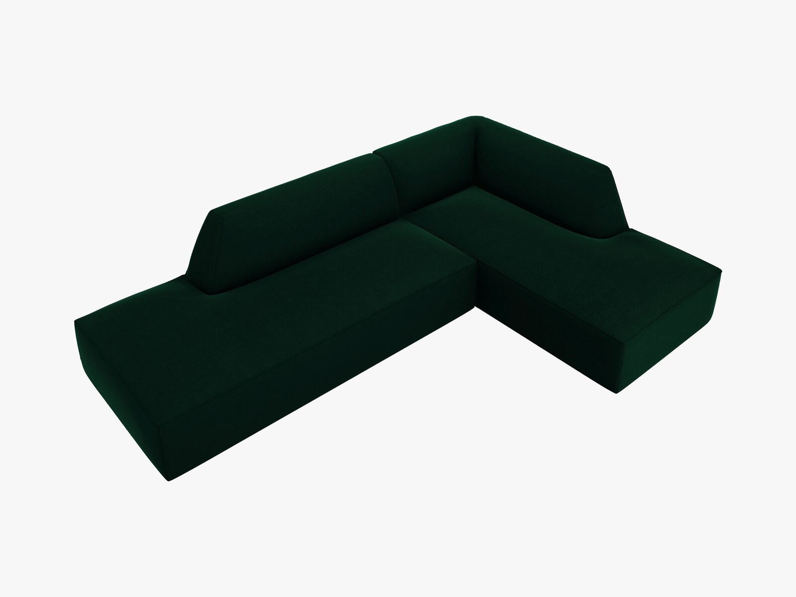 Micadoni Ecksofa Ruby 4-Sitzer Rechts Samt Salvador Flaschengrün