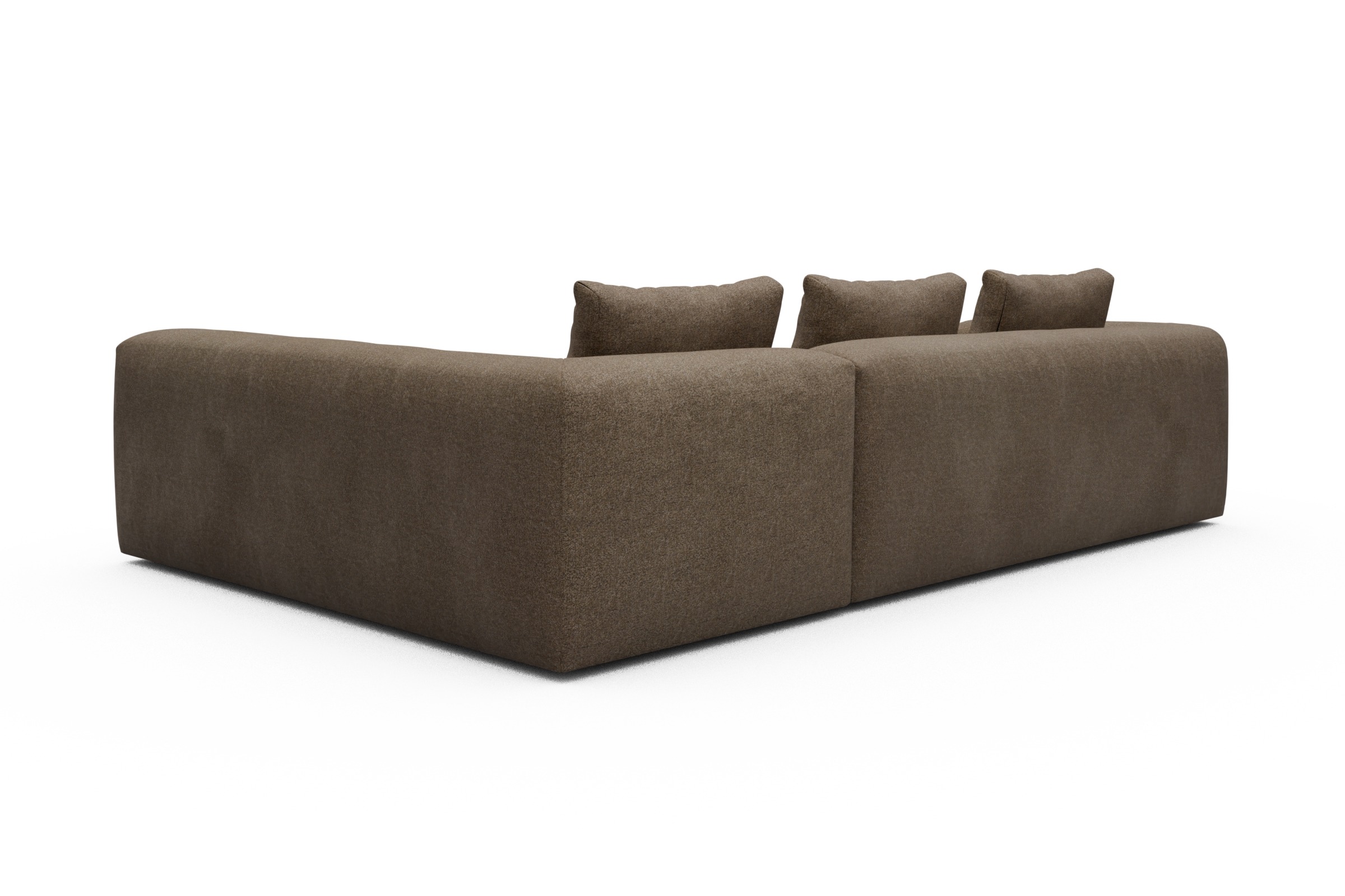 Ecksofa Fred 2x 2,5-Sitzer rechts offen Aivi-Khaki-Brown