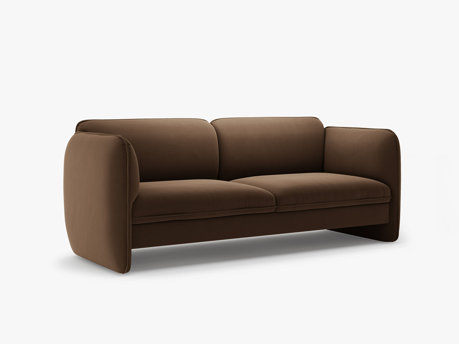 Micadoni Georgia Sofa 3-Sitzer Samt Magic Velvet Schokolade