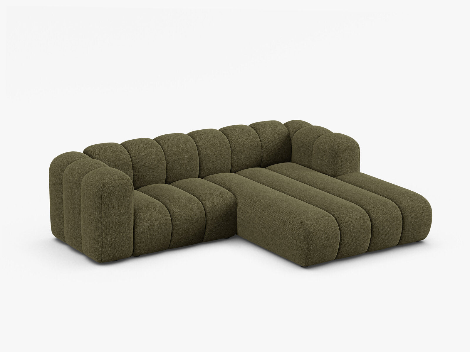 Micadoni Modulares Ecksofa Lupine 3-Sitzer Rechts Chenille Eden Grün