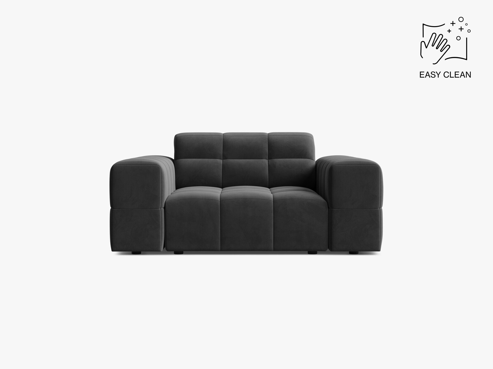 Micadoni Sessel Jennifer 1-Sitzer Samt Venus Grau