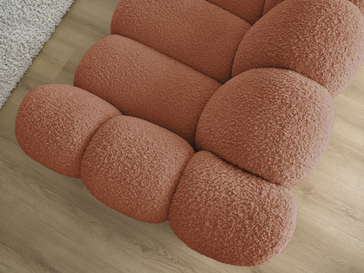 Bobochic Hippolyte Sofa 3-Sitzer Bouclé-Stoff Orange