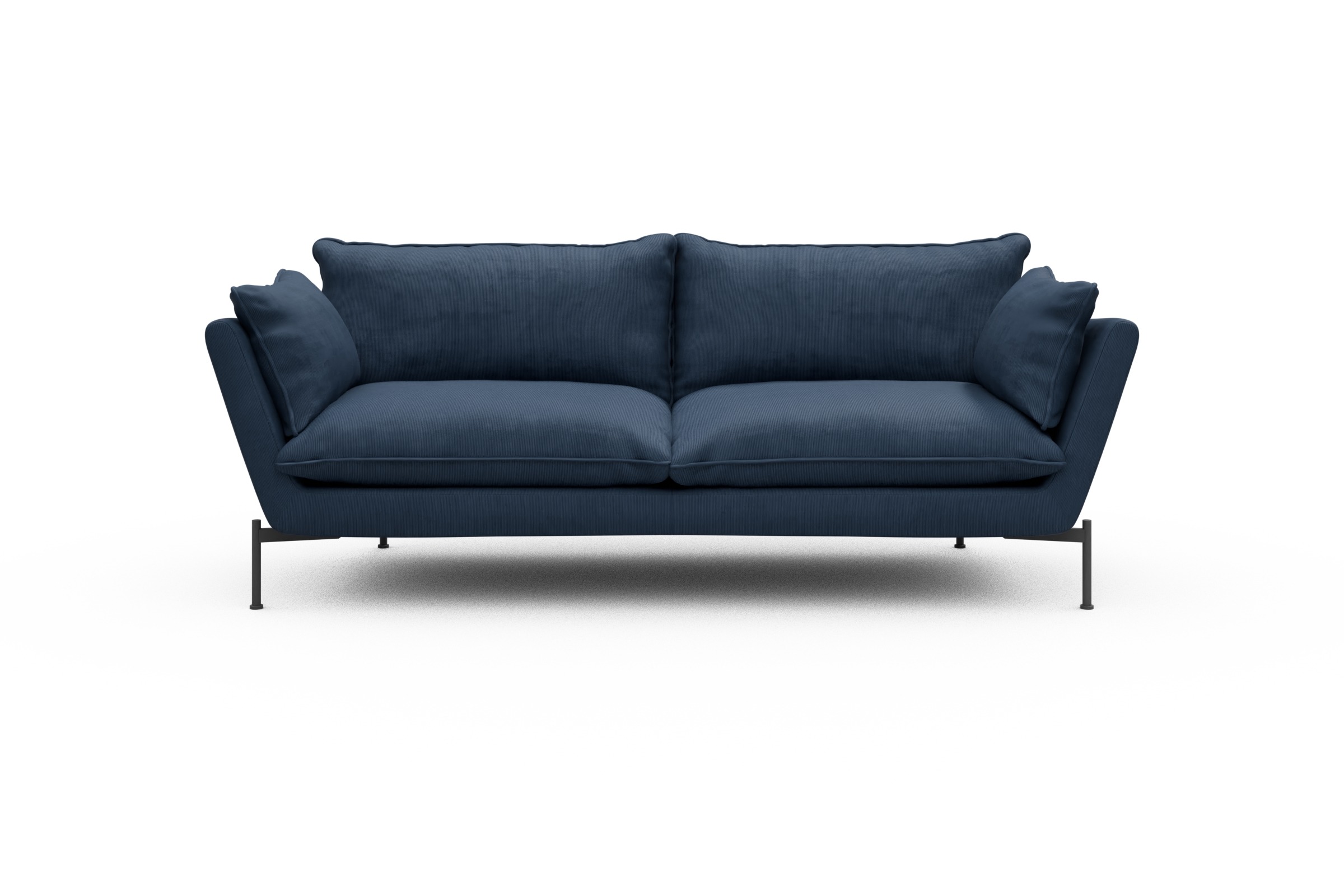 Skandi Home Sofa Anton PREMIUM 3-Sitzer Cordufine-Royal-Blue moebelfaktor
