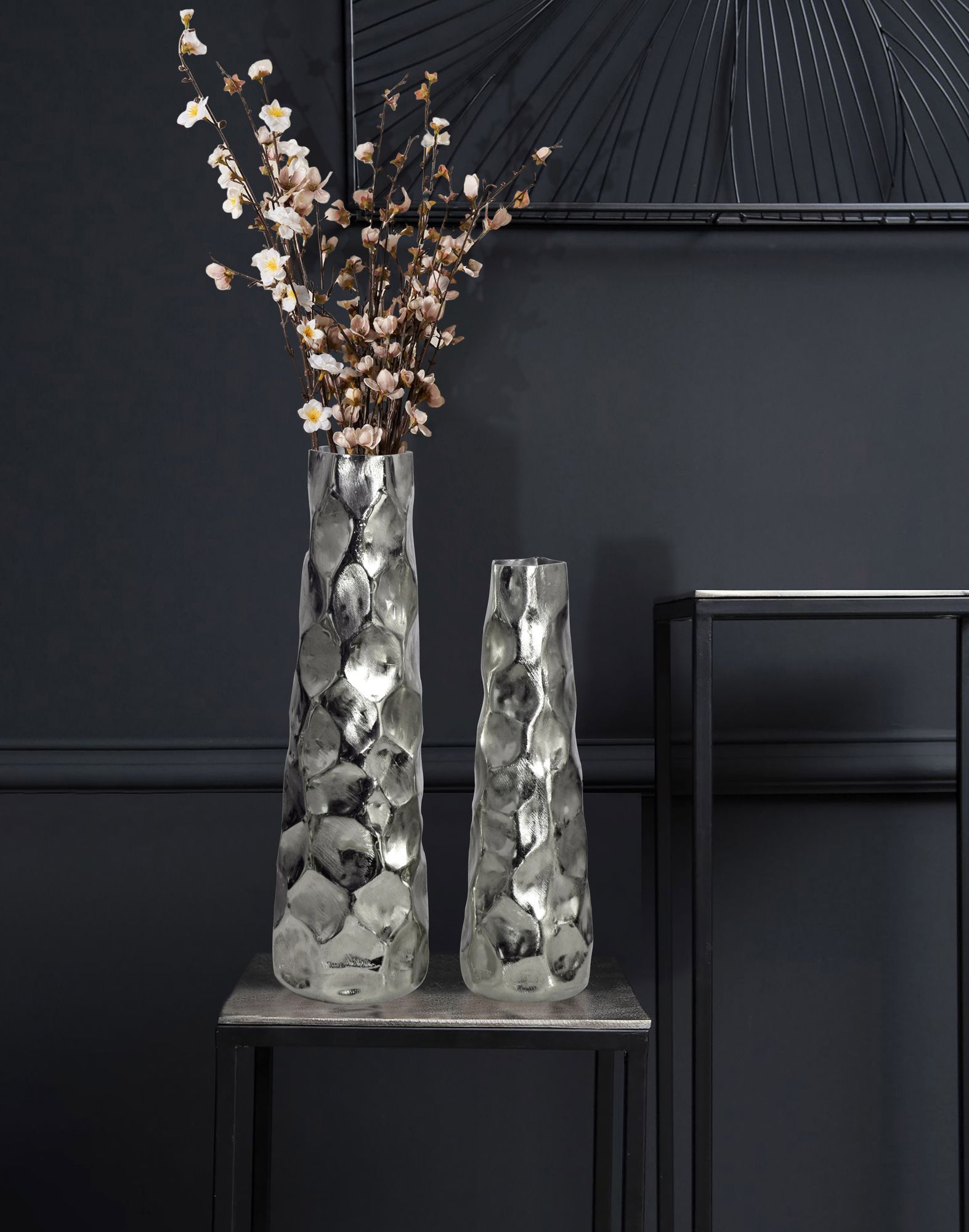 Tischvase Vikeland Aluminium Silber Ø 15 × H 49 cm