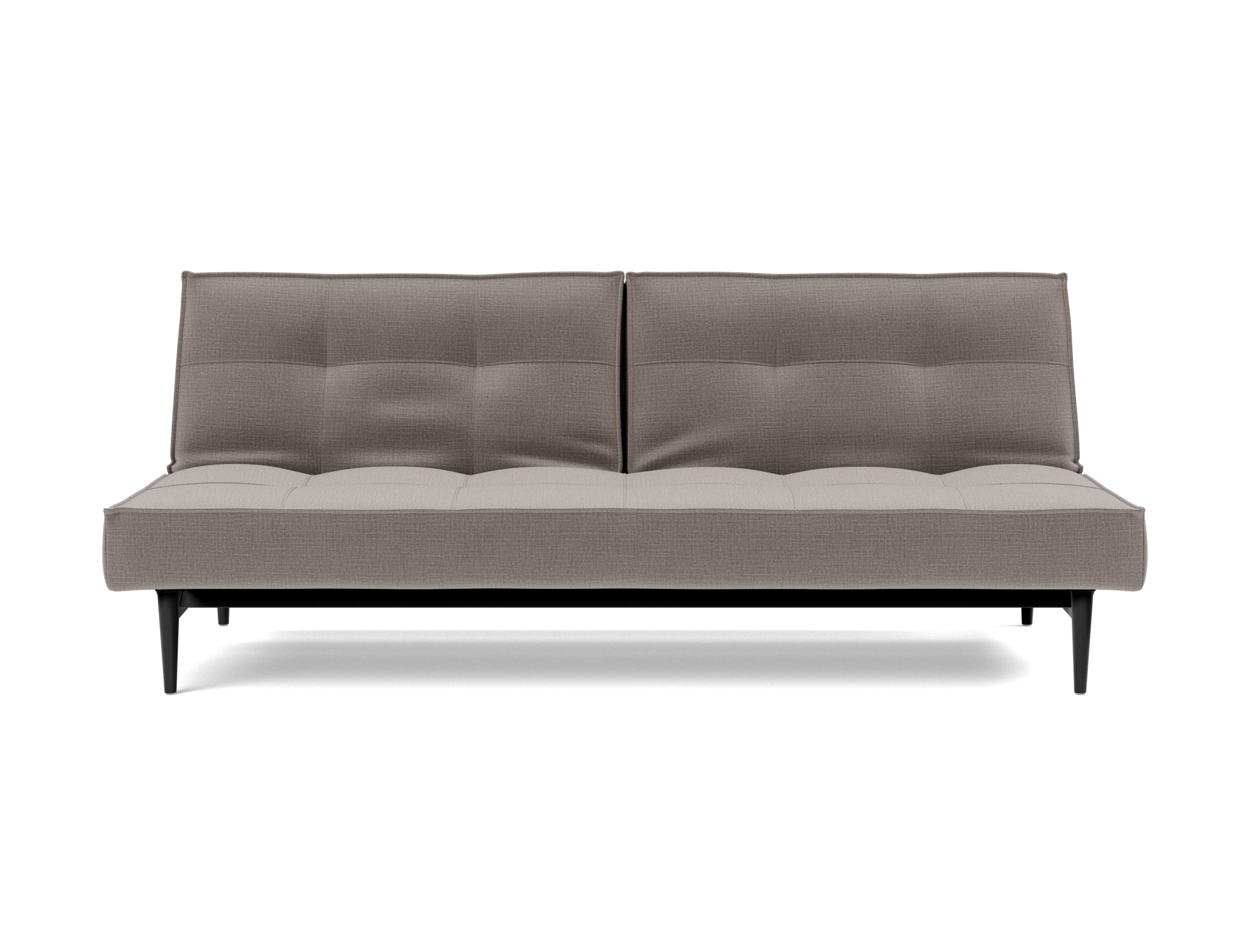 Schlafsofa Splitback Chenille Esina 418-Truffle Beine Styletto Eiche schwarz