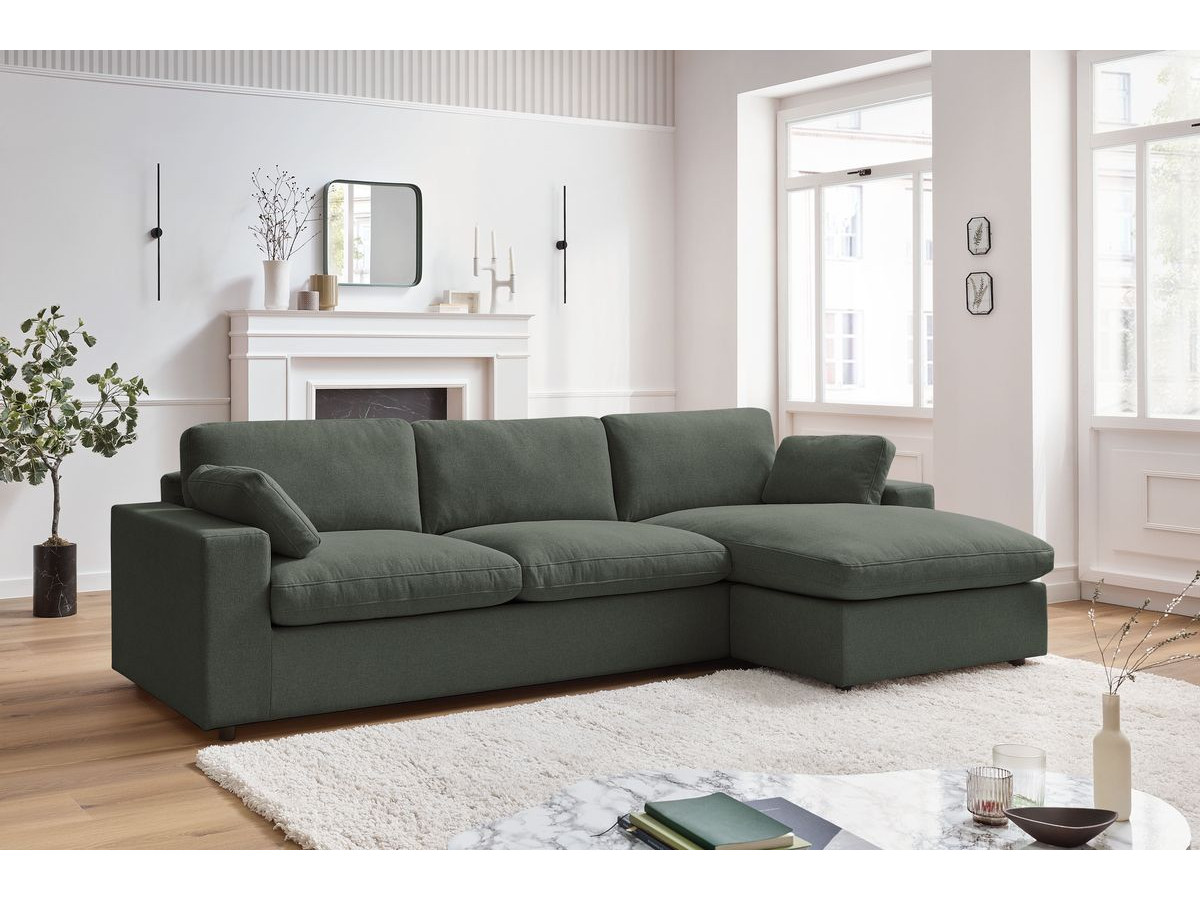 Bobochic Belair Ecksofa 280 × 139 cm Stoff Grün