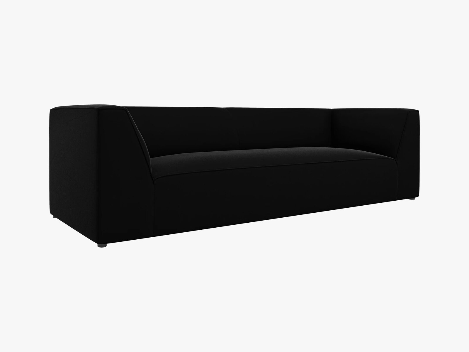 Micadoni Sofa Ruby 3-Sitzer Samt Salvador Schwarz