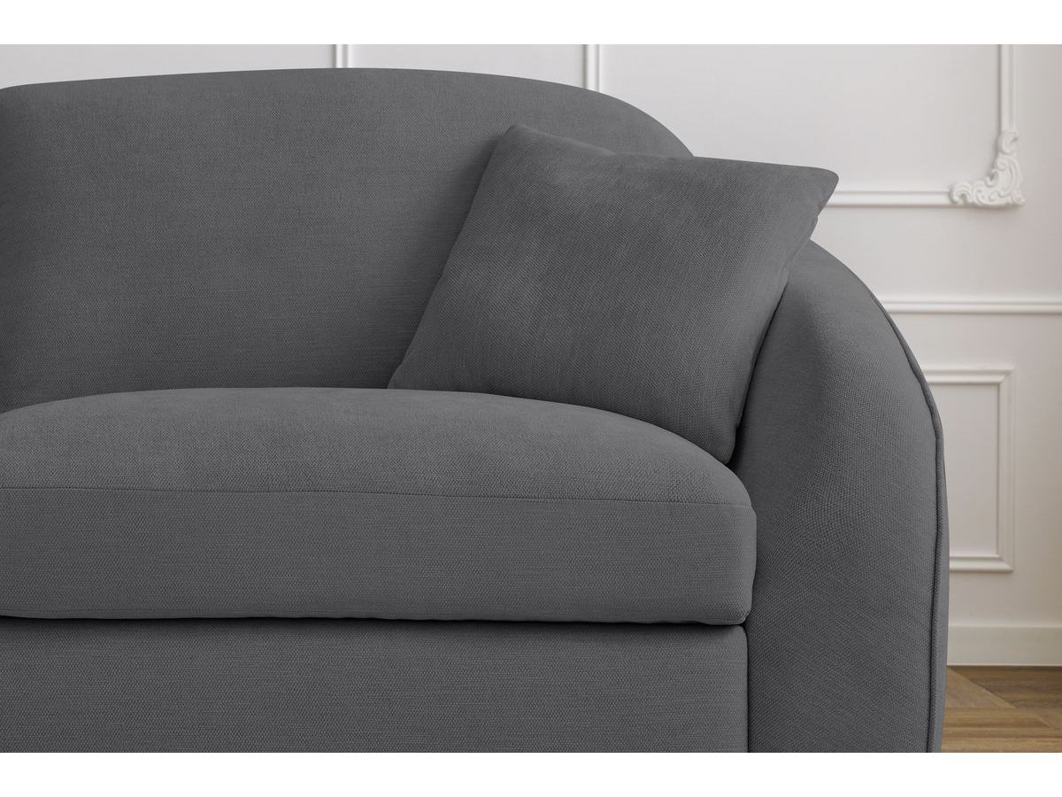 Bobochic Cezanne Schlafsofa 3-Sitzer Stoff Dunkelgrau, Liegefläche 160 × 194 cm