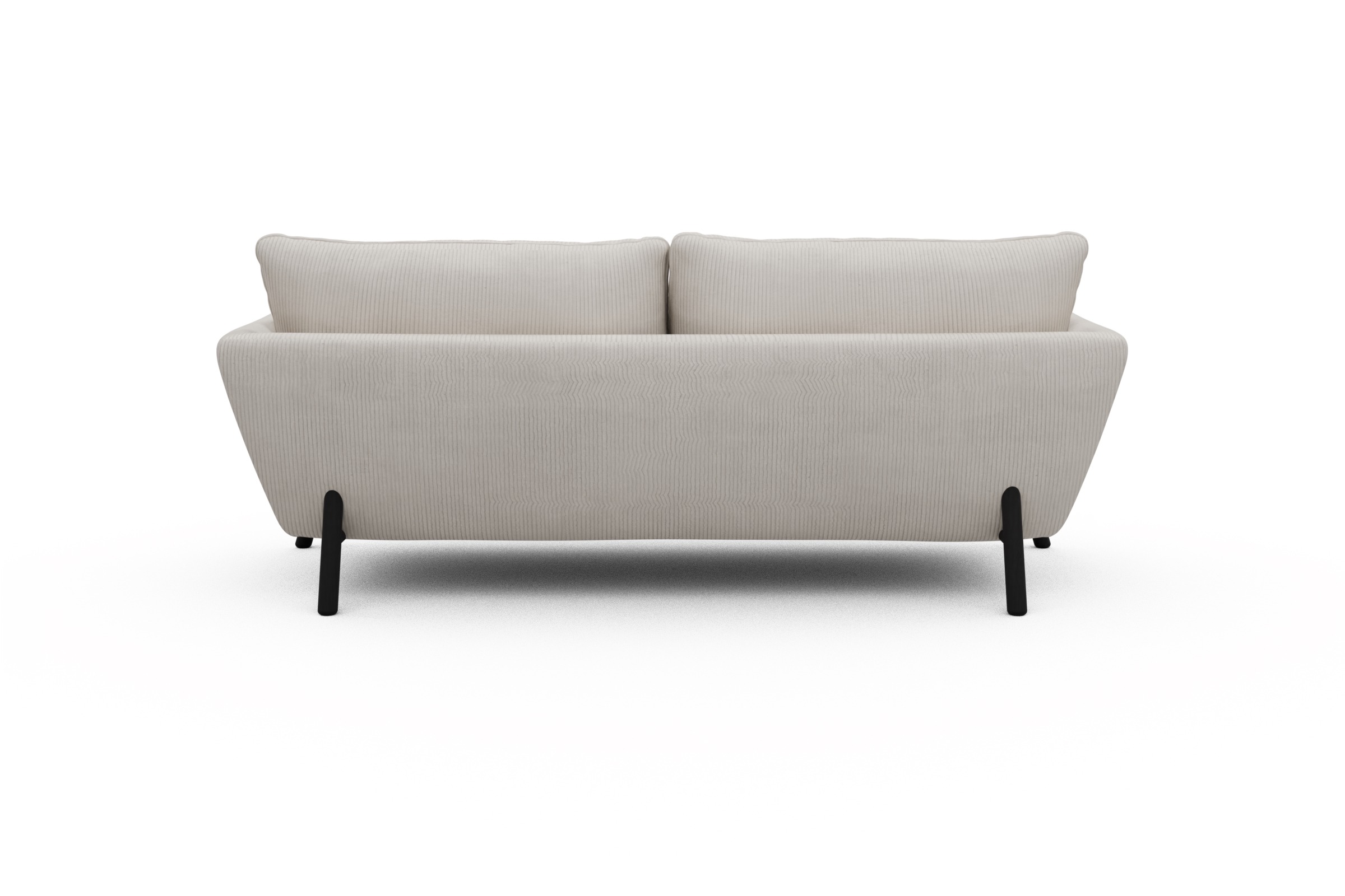 Sofa Emil 3-Sitzer Beinfarbe Eiche Schwarz Corduroy-Ivory