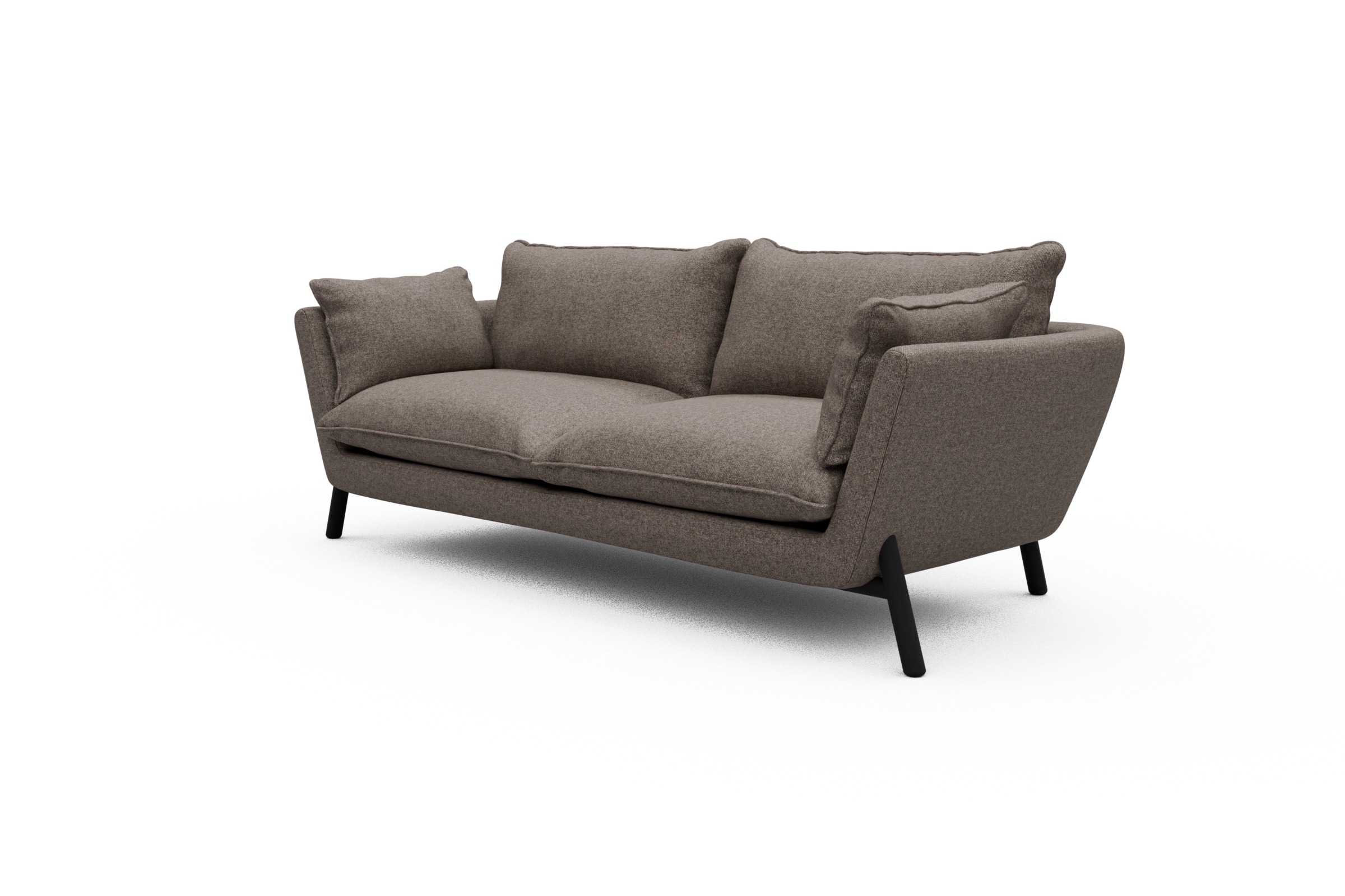 Sofa Emil PREMIUM 3-Sitzer Beinfarbe Eiche Schwarz Sama-Stone