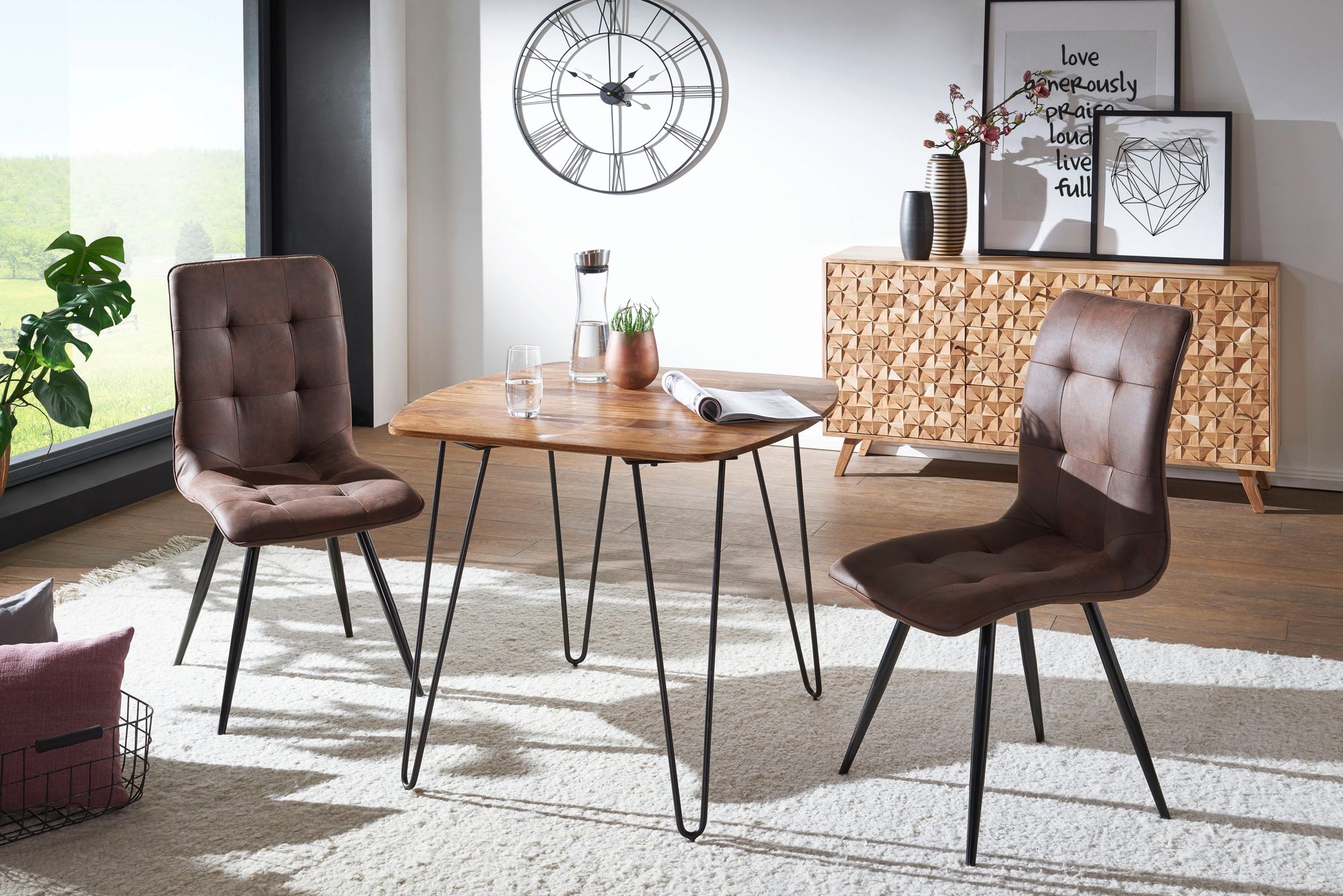 Esstisch Bylderup Sheesham Massivholz 80 × 80 × 76 cm