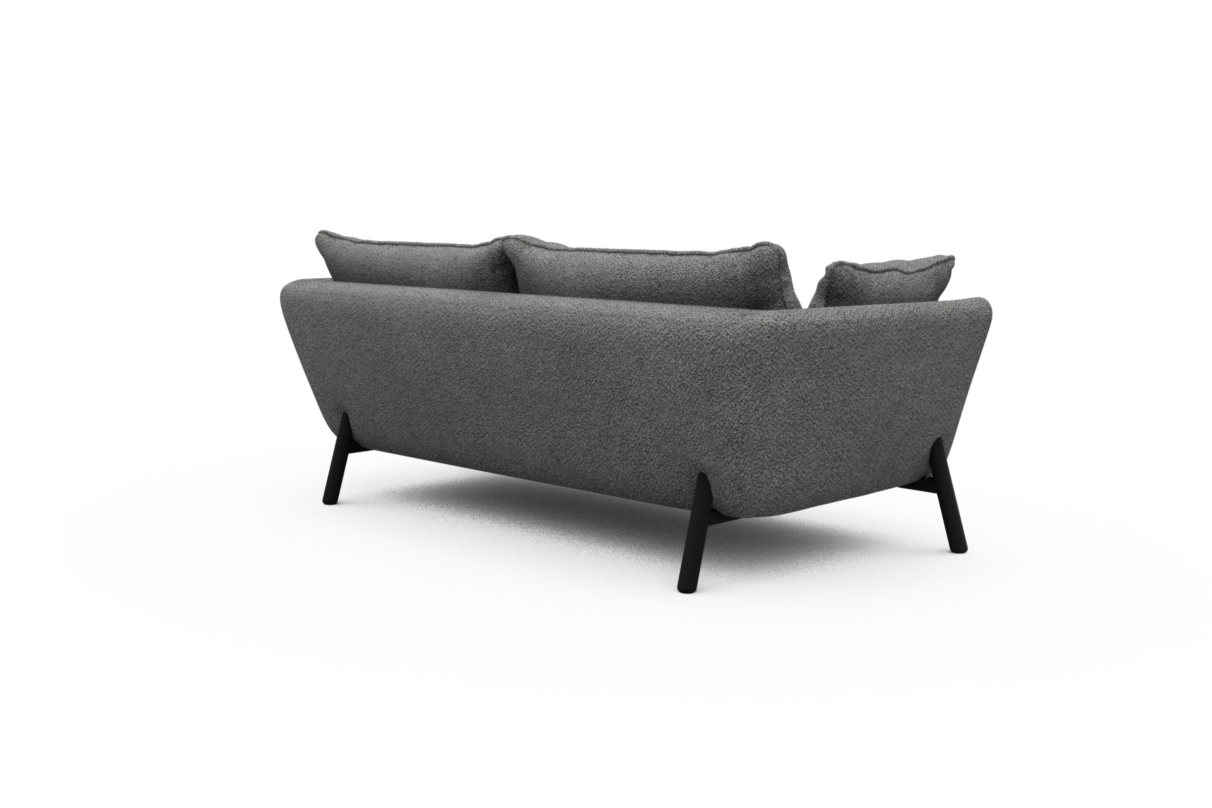 Sofa Emil PREMIUM 2-Sitzer Beinfarbe Eiche Schwarz Vanora-Warm-Grey
