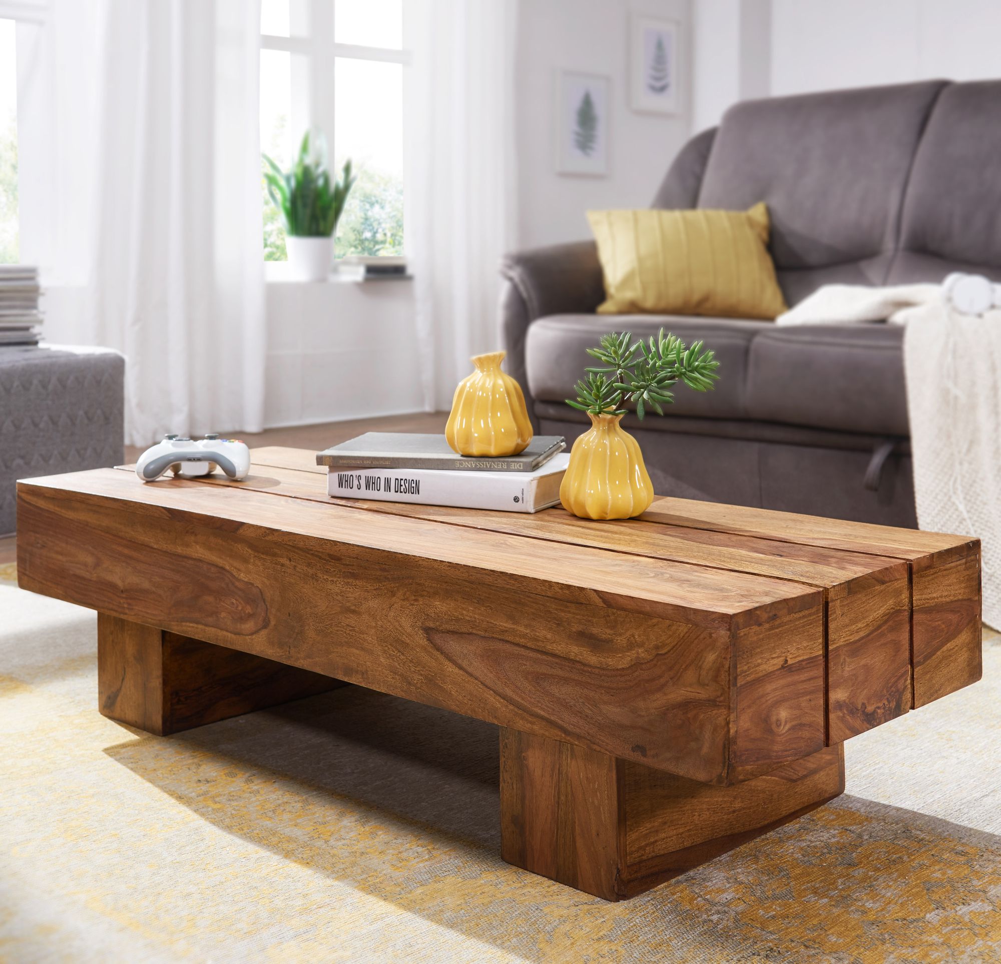 Couchtisch Eidsvag Massivholz Sheesham 120 × 45 × 30 cm