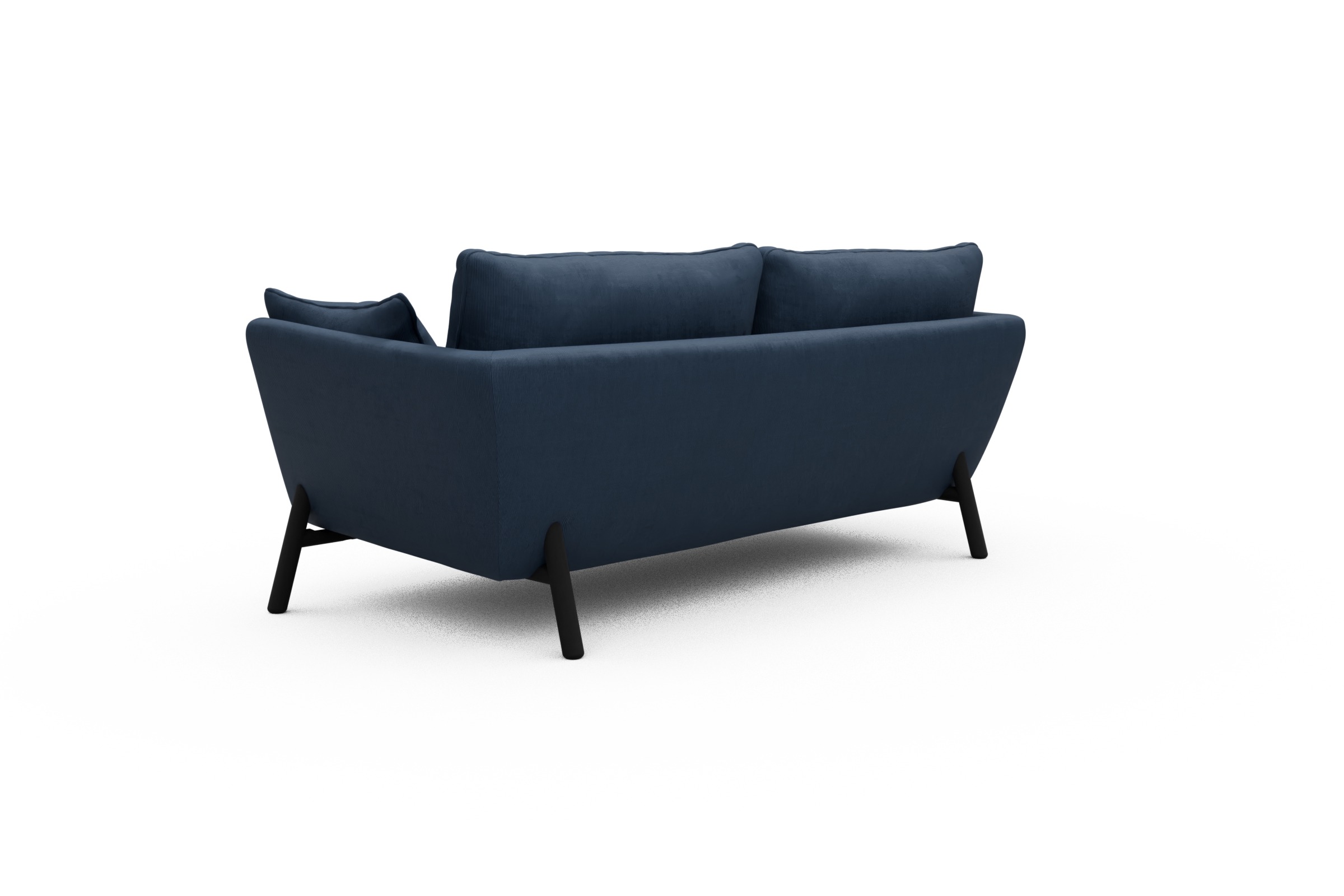 Sofa Emil 2-Sitzer Beinfarbe Eiche Schwarz Cordufine-Royal-Blue
