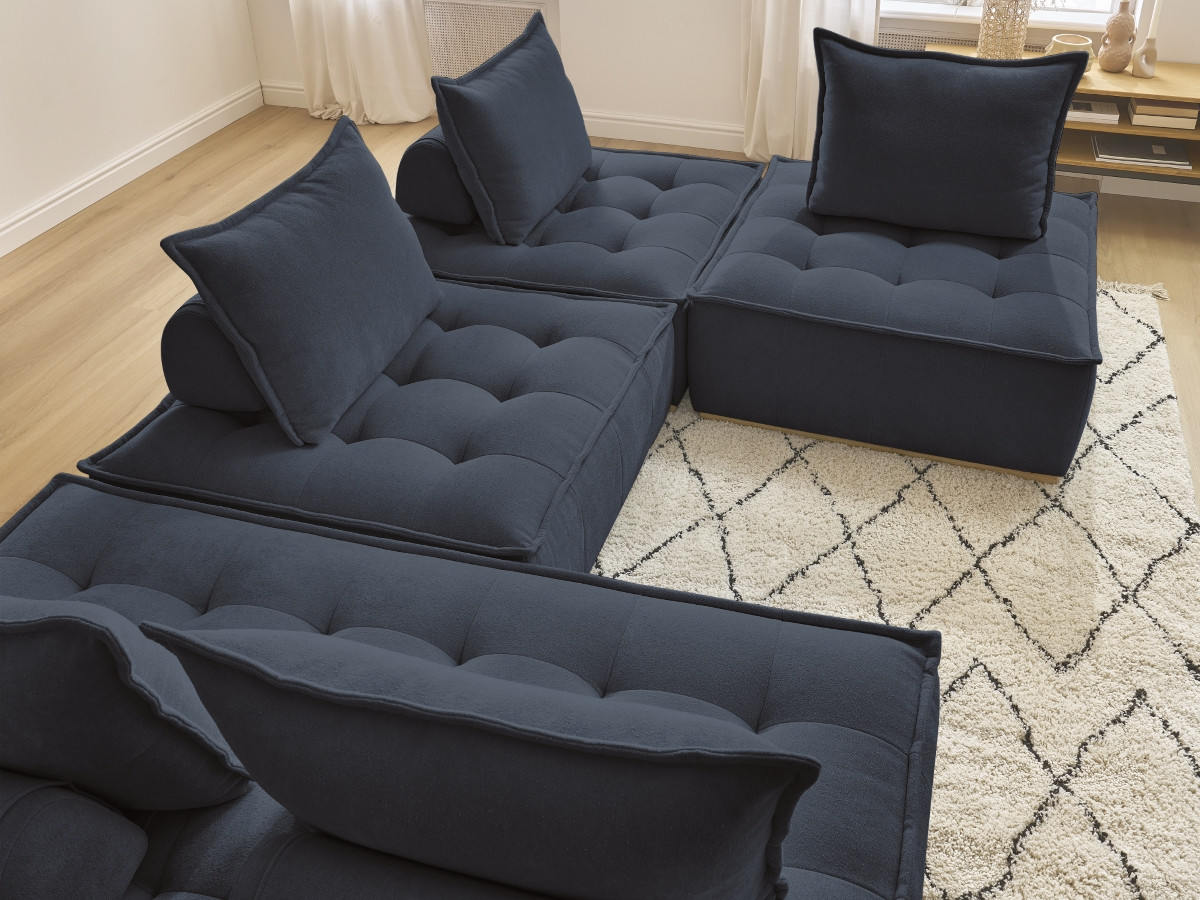 Bobochic Elisa Wohnlandschaft Strukturstoff Dunkelblau