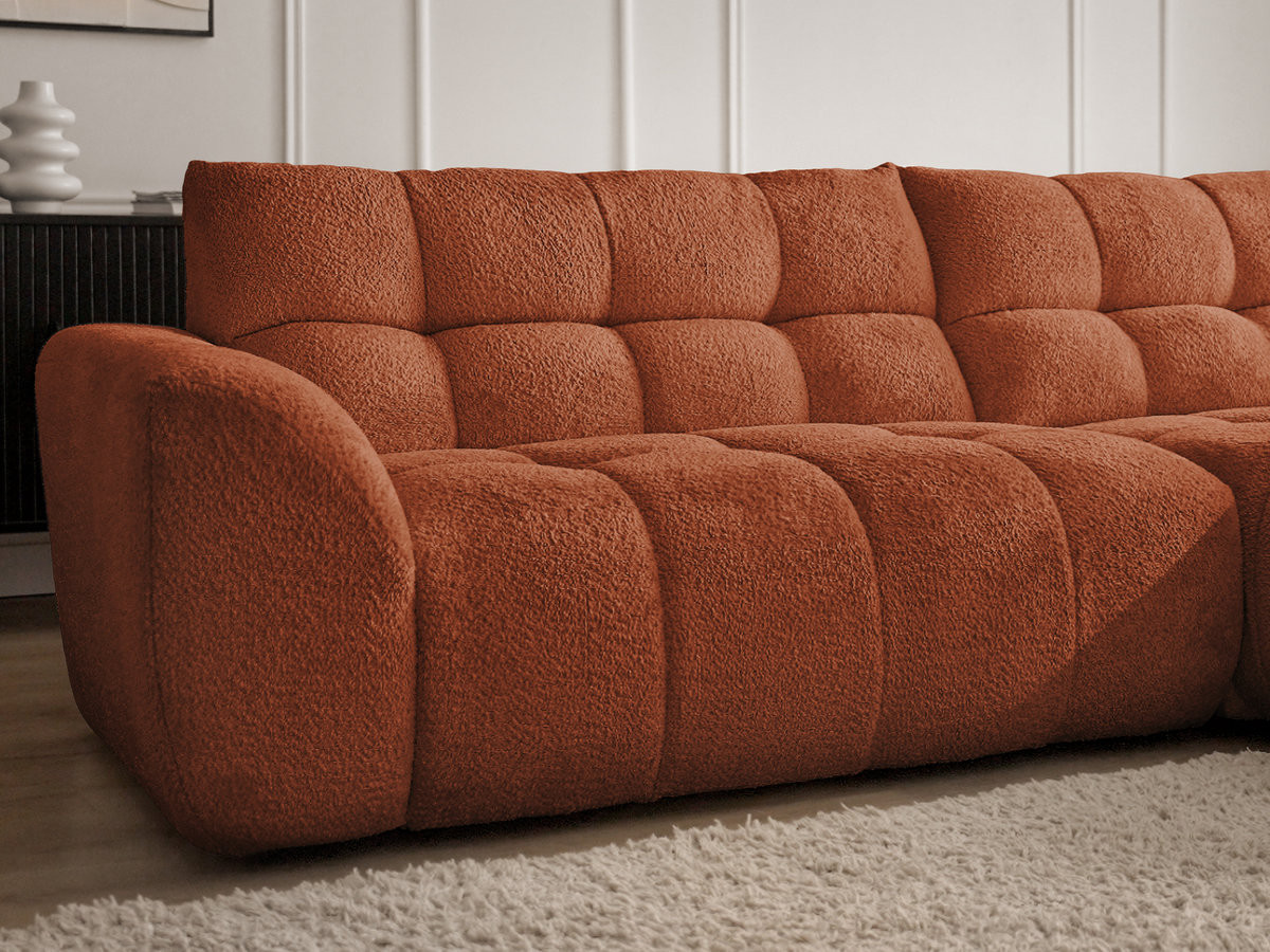 Bobochic Jaya Ecksofa Chenille Orange Ecke rechts