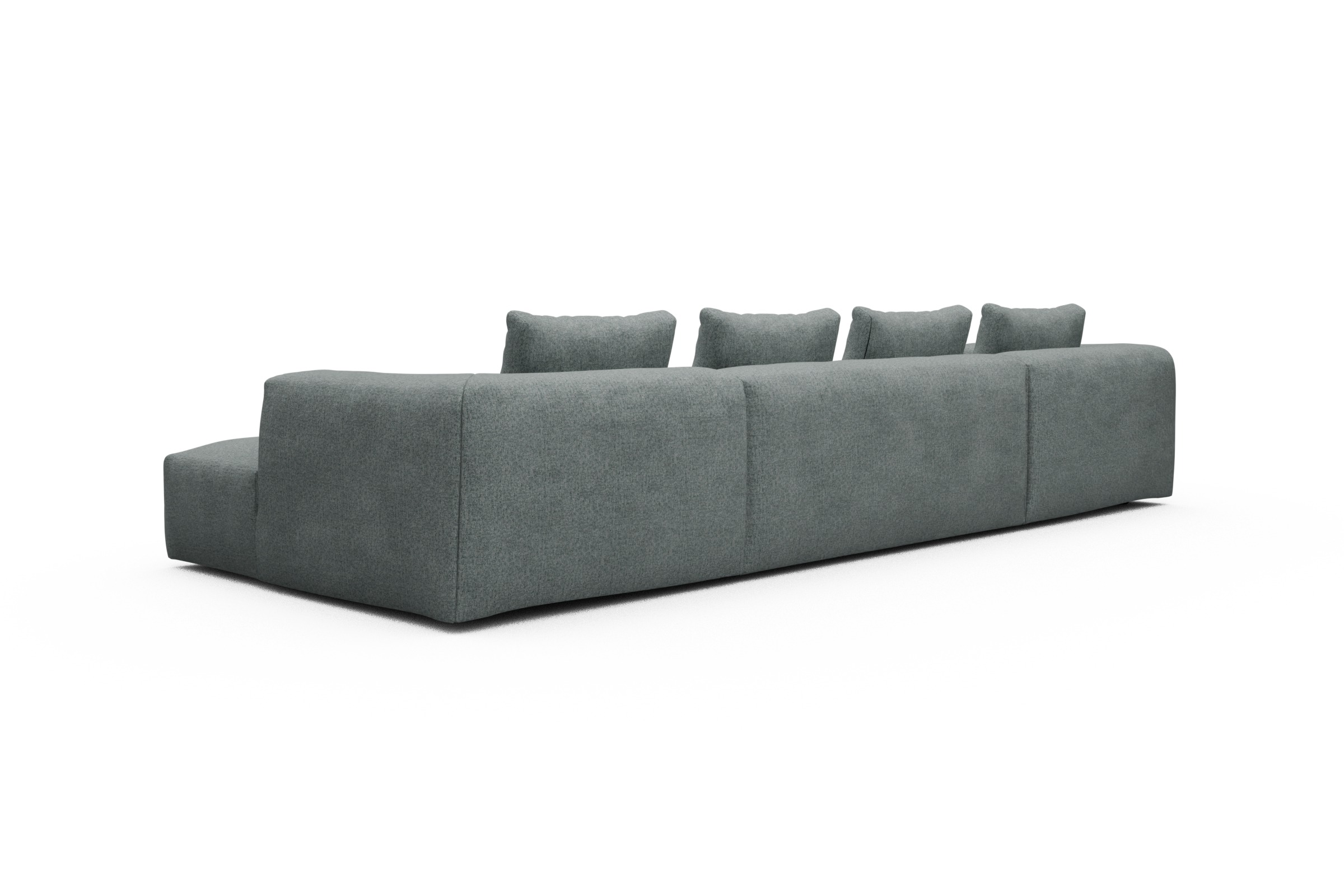 Wohnlandschaft Fred mit 2-Sitzer und Chaiselongue beidseitig Casone-Light-Mixed-Green