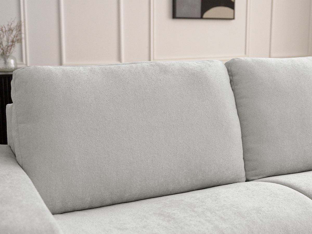 Bobochic Ibiza Schlafsofa 3-Sitzer Strukturstoff Hellgrau, Liegefläche 140 × 196 cm