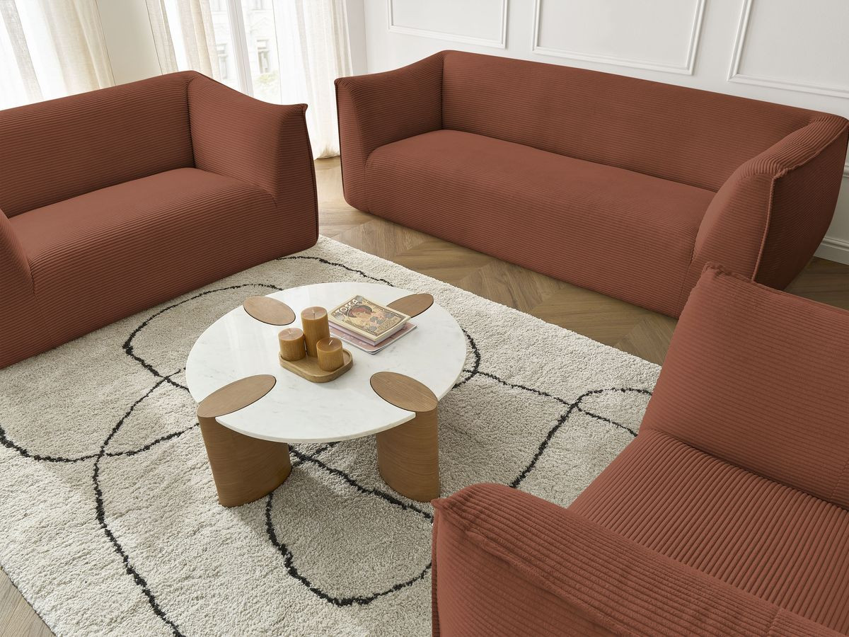 Bobochic Giorgia Sofa 5-Sitzer 534 × 100 cm Cordsamt Orange