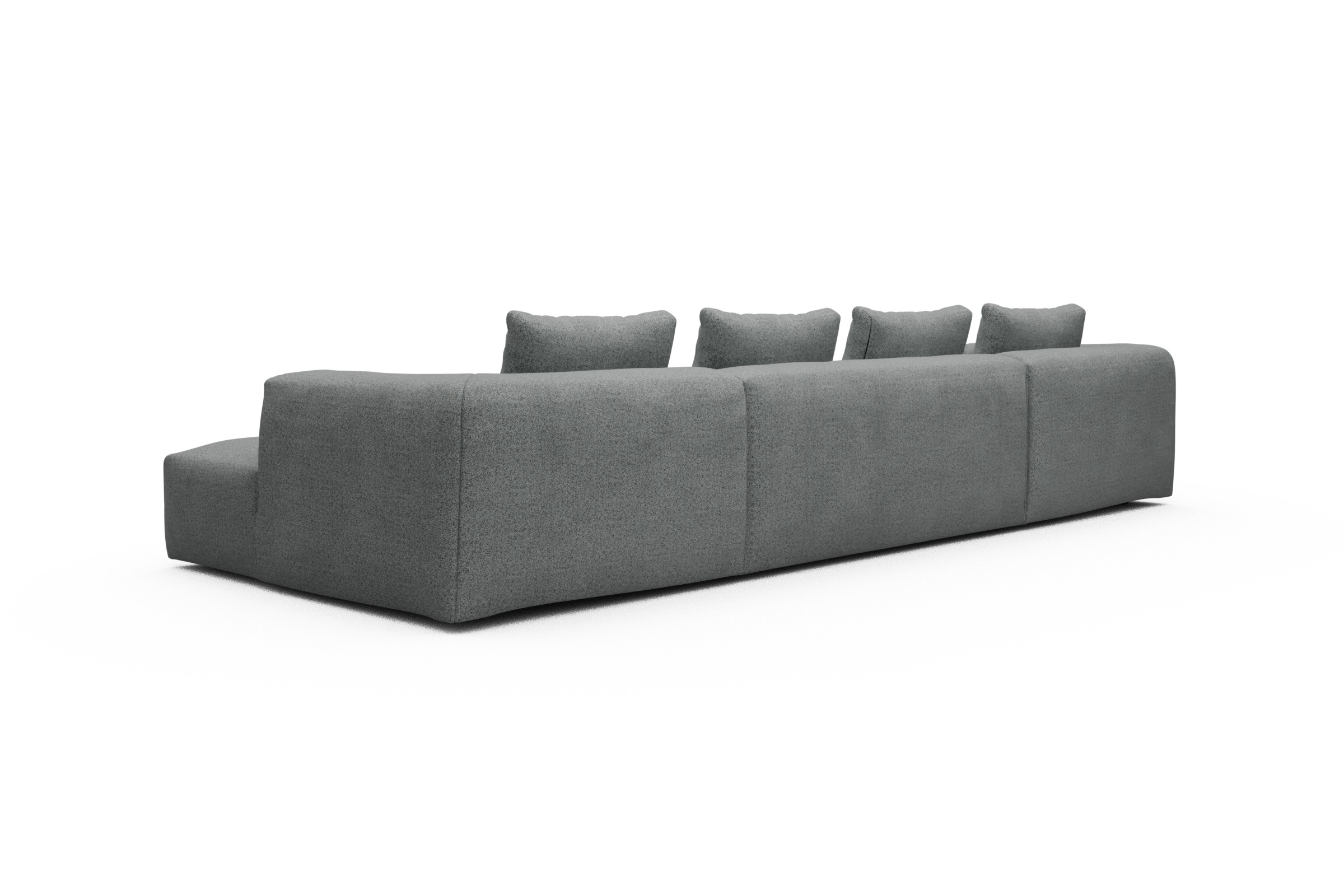 Wohnlandschaft Fred mit 2-Sitzer und Chaiselongue beidseitig Aivi-Gravet-Grey