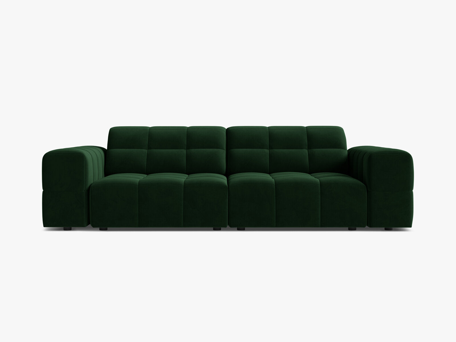 Micadoni Sofa Jennifer 3-Sitzer Samt Bluvel Flaschengrün