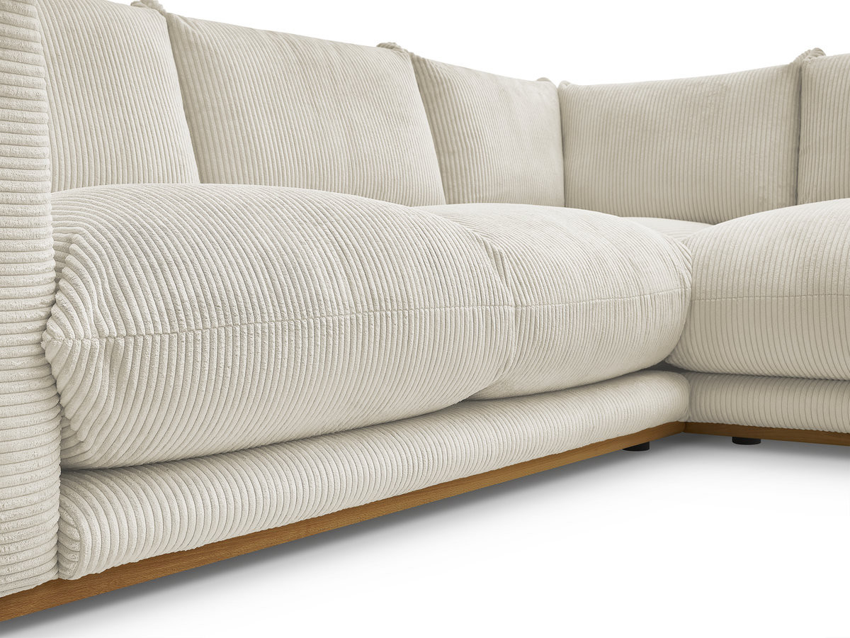 Bobochic Ernest Ecksofa mit Pouf Cordsamt Beige