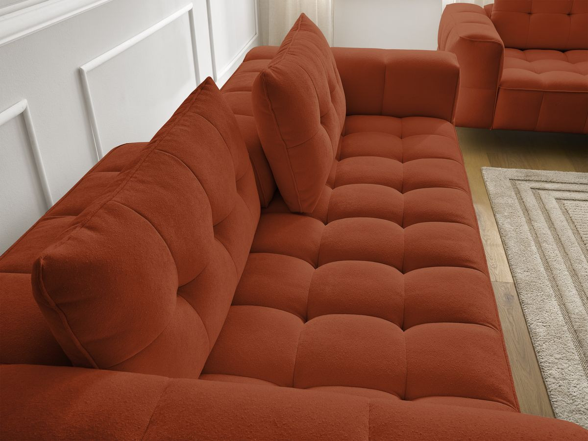 Bobochic Anis Sofa-Set 3- und 2-Sitzer mit Pouf Strukturstoff Orange