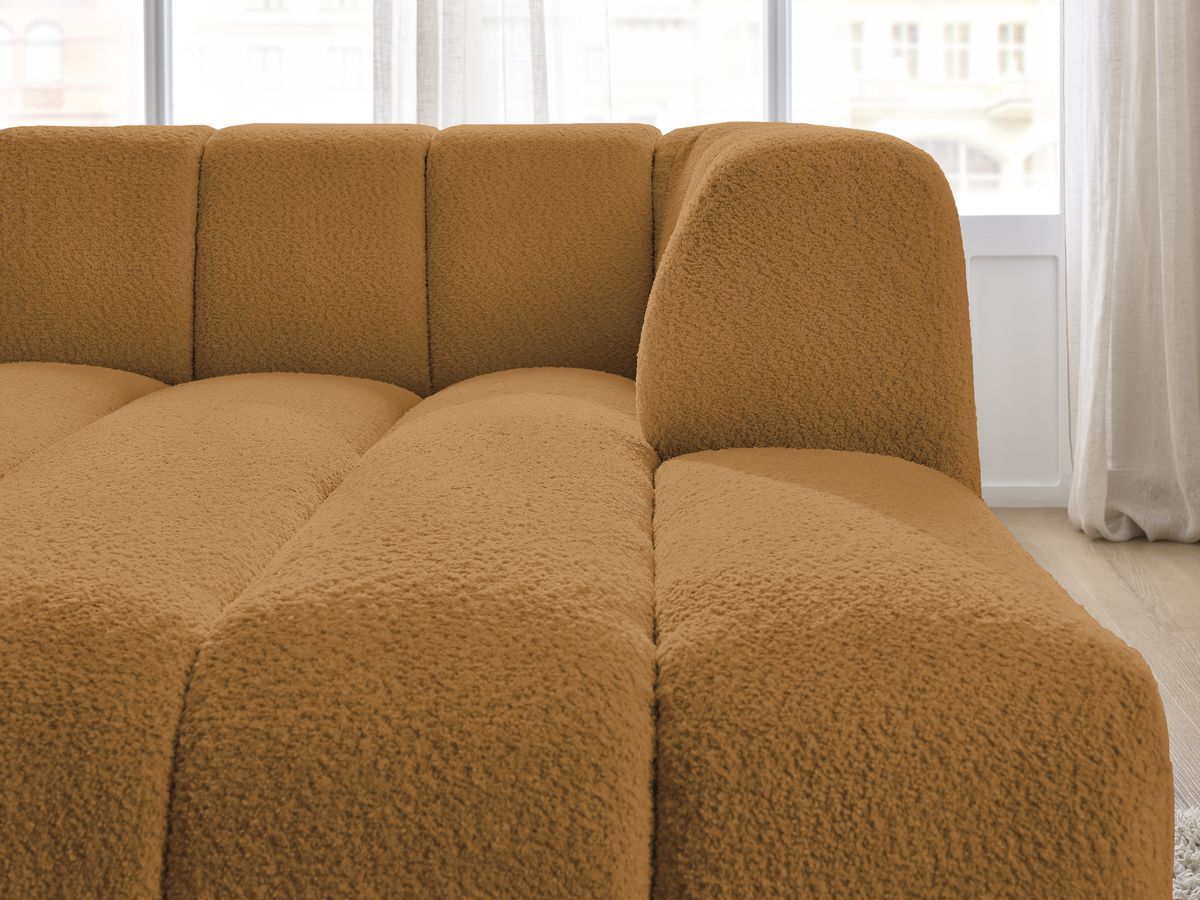 Bobochic Annecy Méridienne-Modul Bouclé-Stoff Gelb Ecke rechts