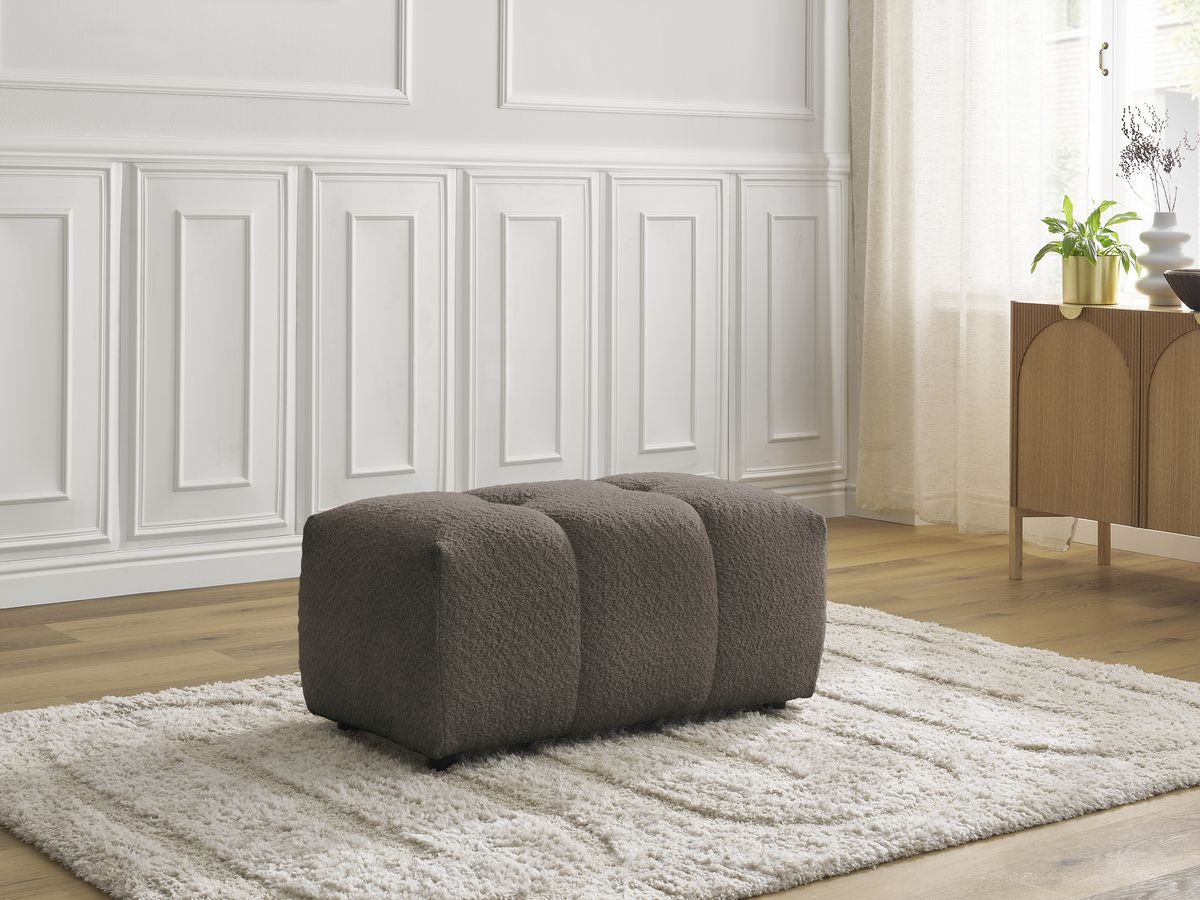 Bobochic Roxelane Pouf Bouclé-Stoff Braun