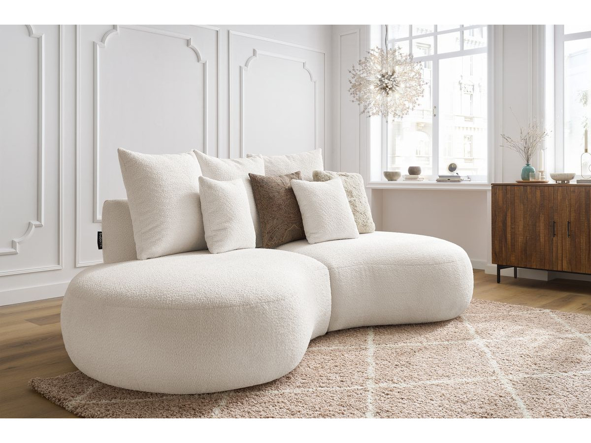 Bobochic Saint-germain Sofa 3-Sitzer Bouclé-Stoff Weiß
